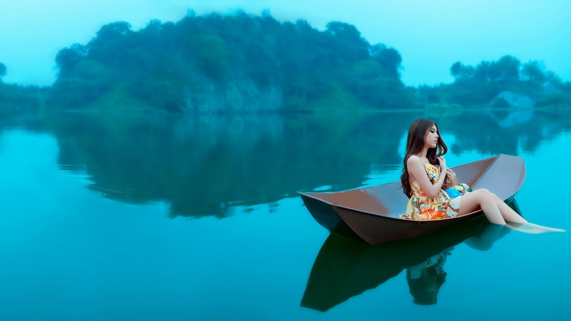 girls, boat, HD Wallpaper