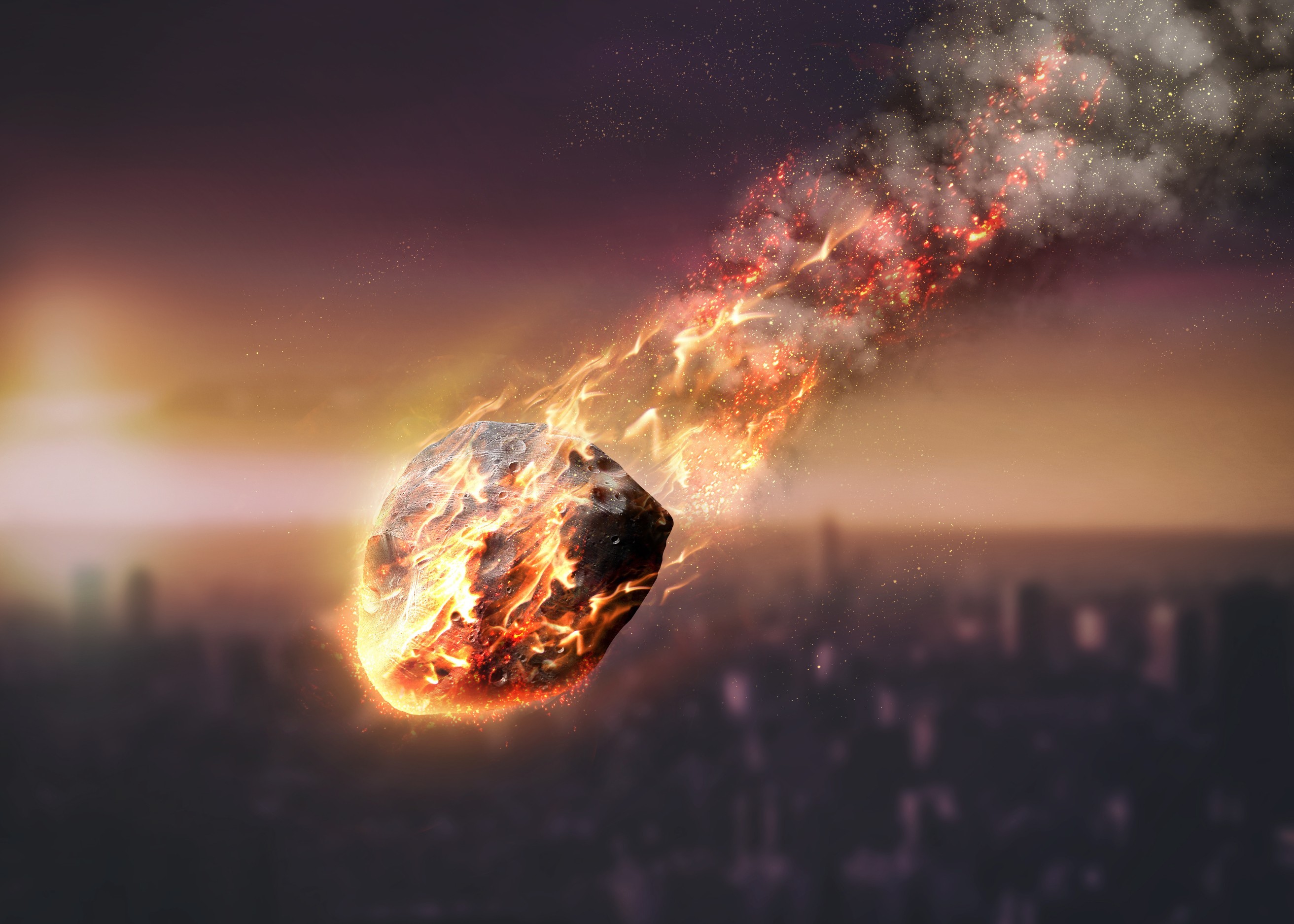 meteors, digital universe, abstract, artist, HD Wallpaper