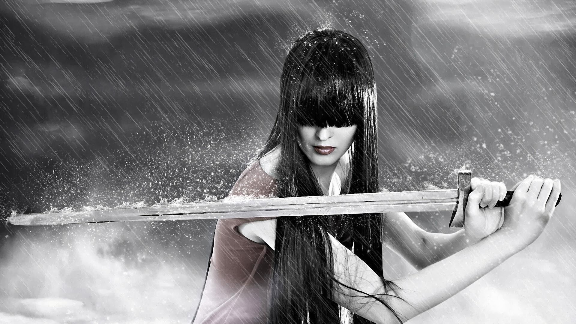 warrior, sword, girls, HD Wallpaper