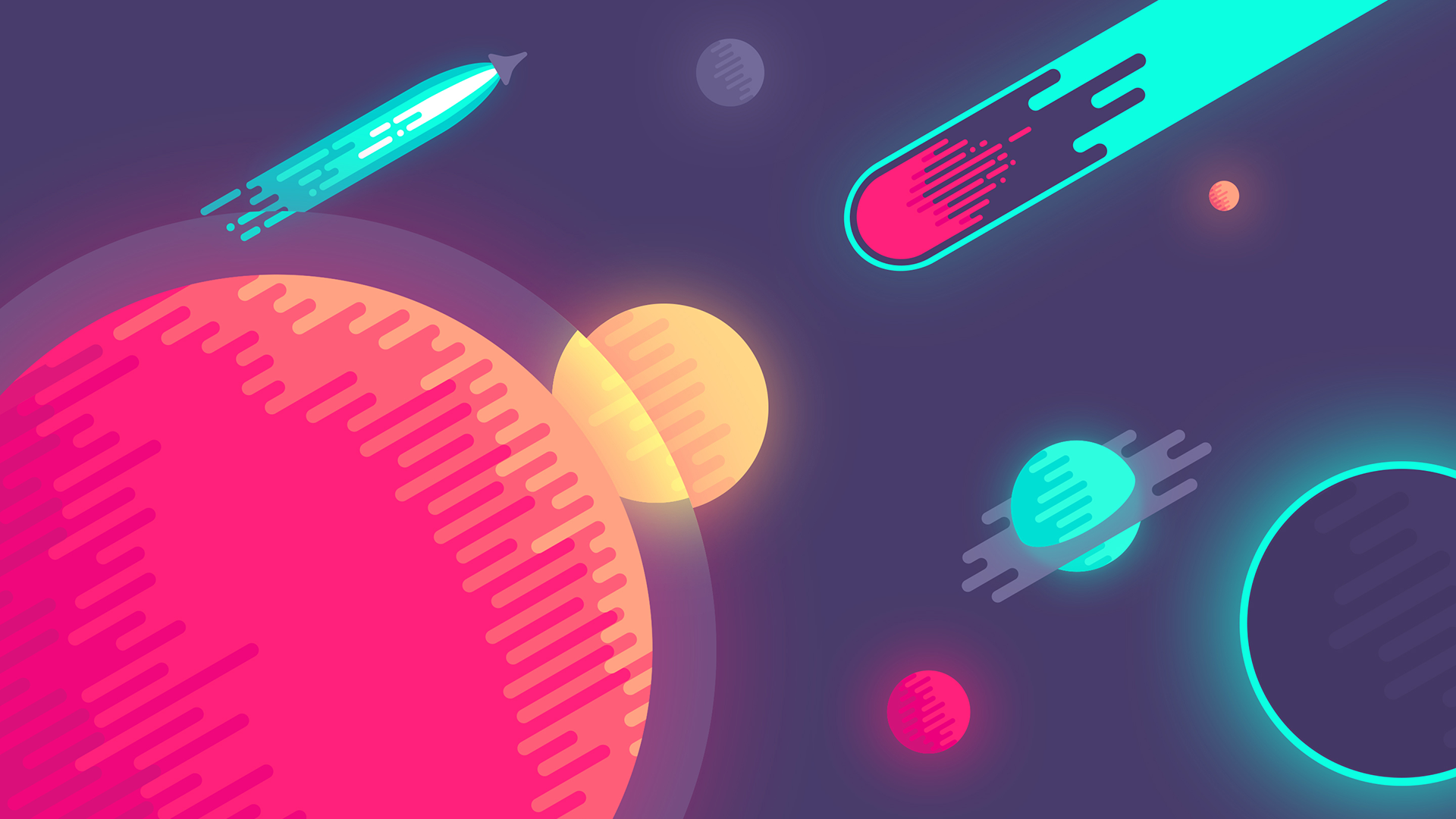space, minimalism, artist, colorful, HD Wallpaper