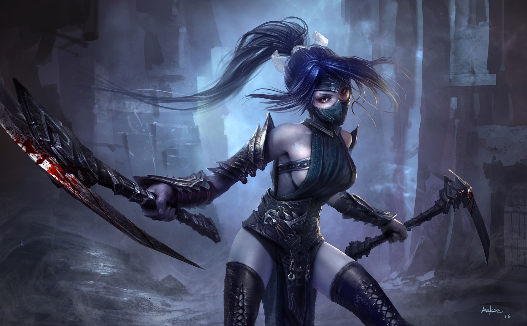 akali league of legends, league of legends, games, hd, deviantart, HD Wallpaper