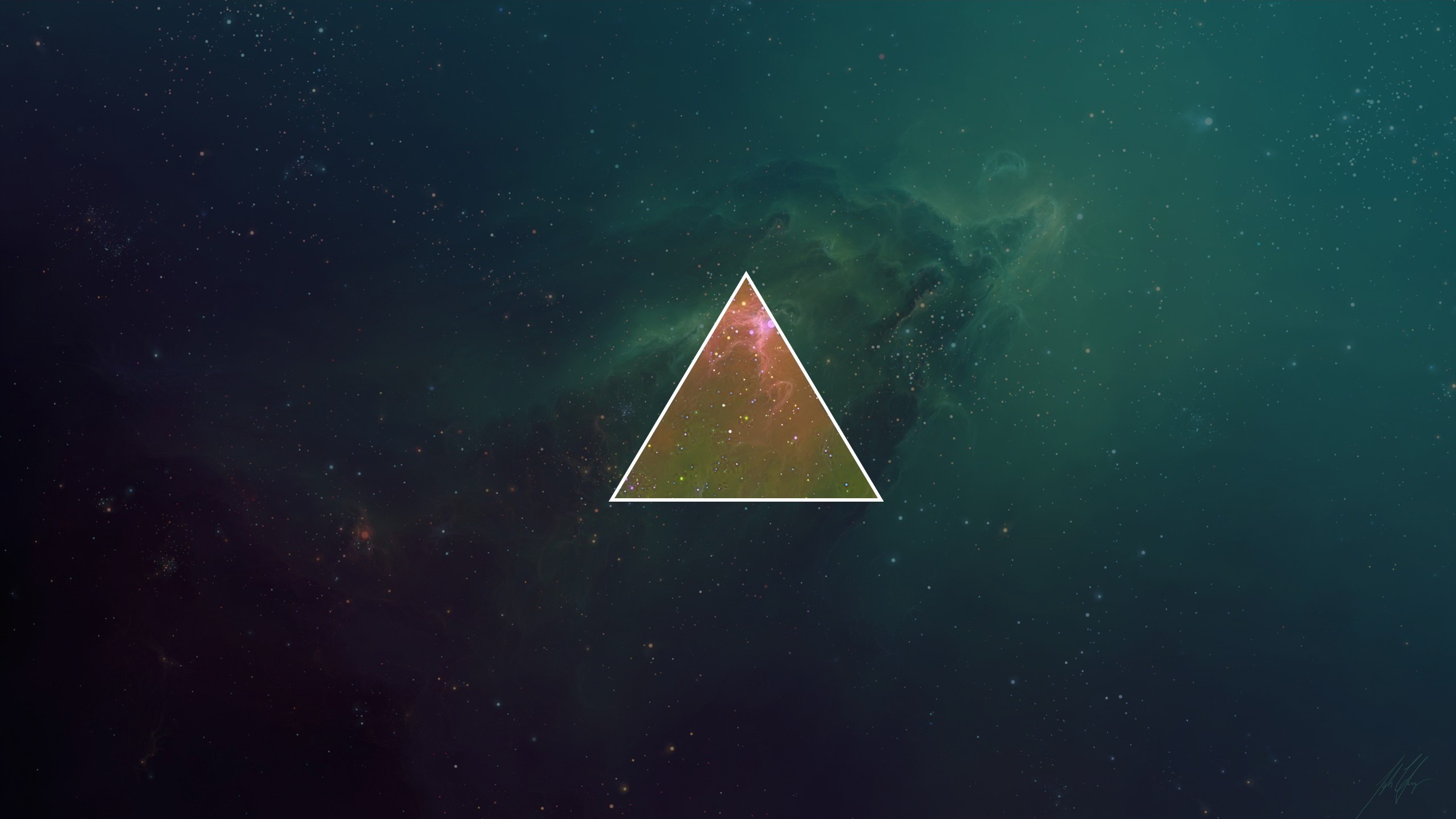 triangle, galaxy, artist, HD Wallpaper