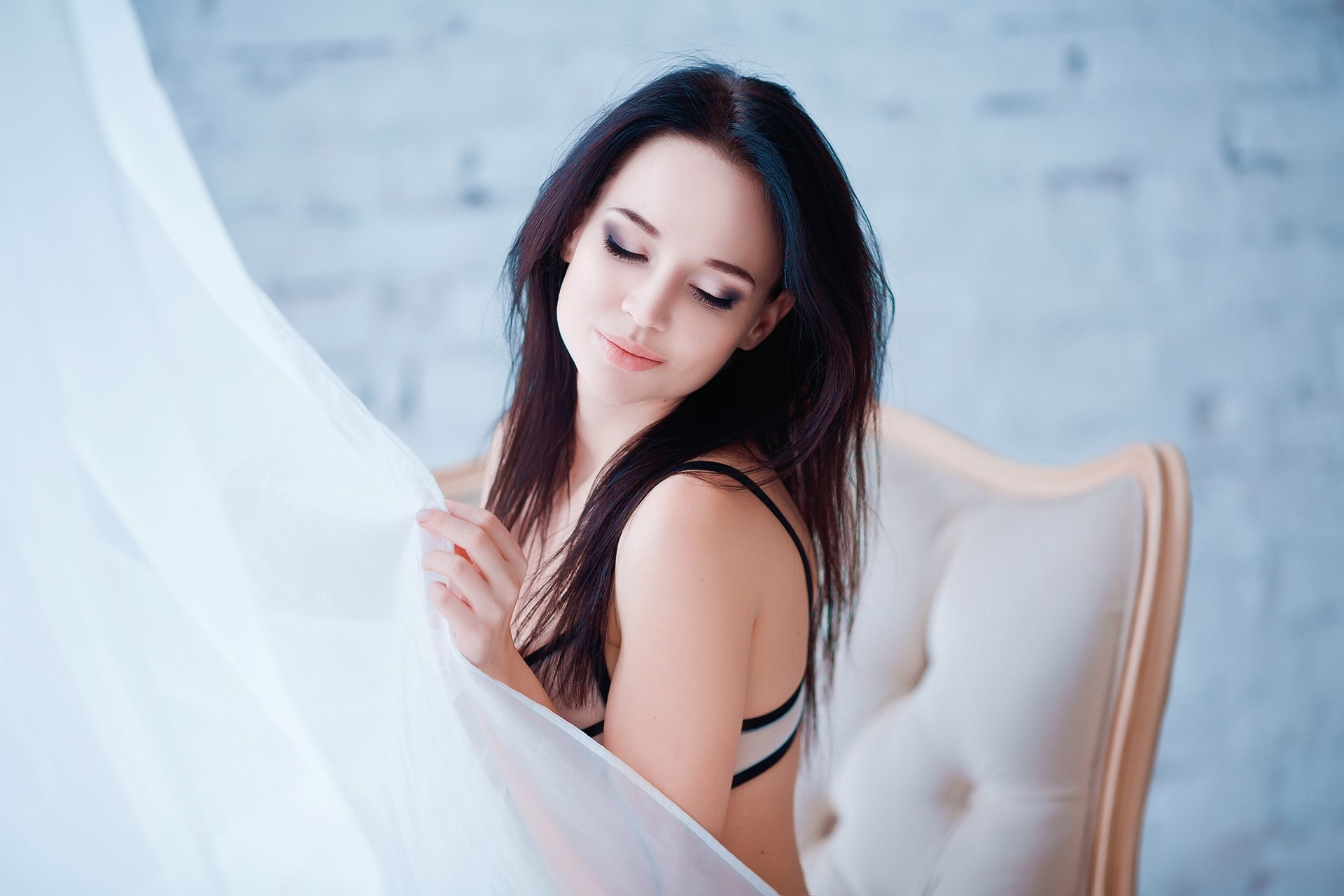 angelina petrova, model, girls, smiling, HD Wallpaper