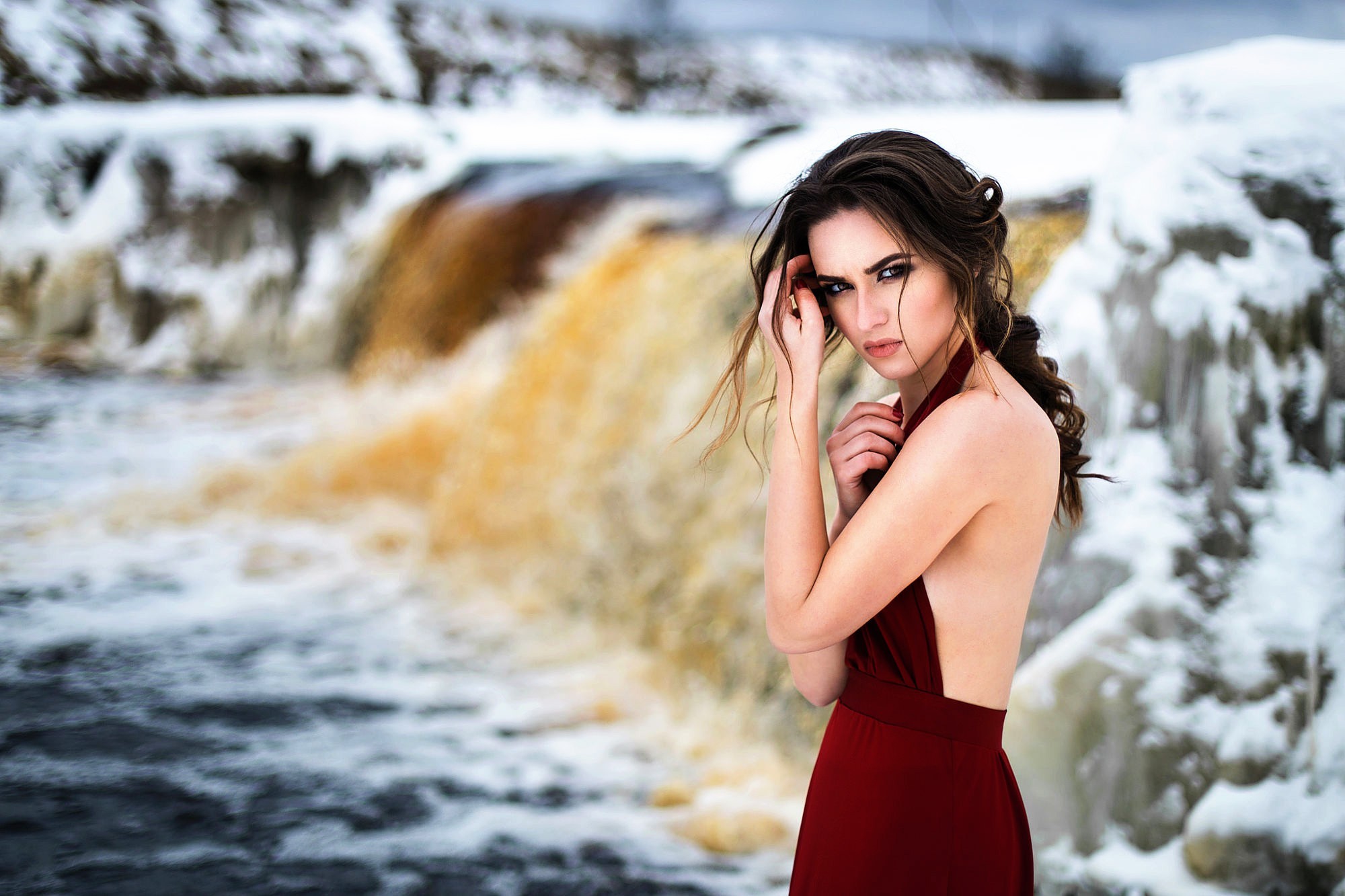 model, girls, brunette, HD Wallpaper