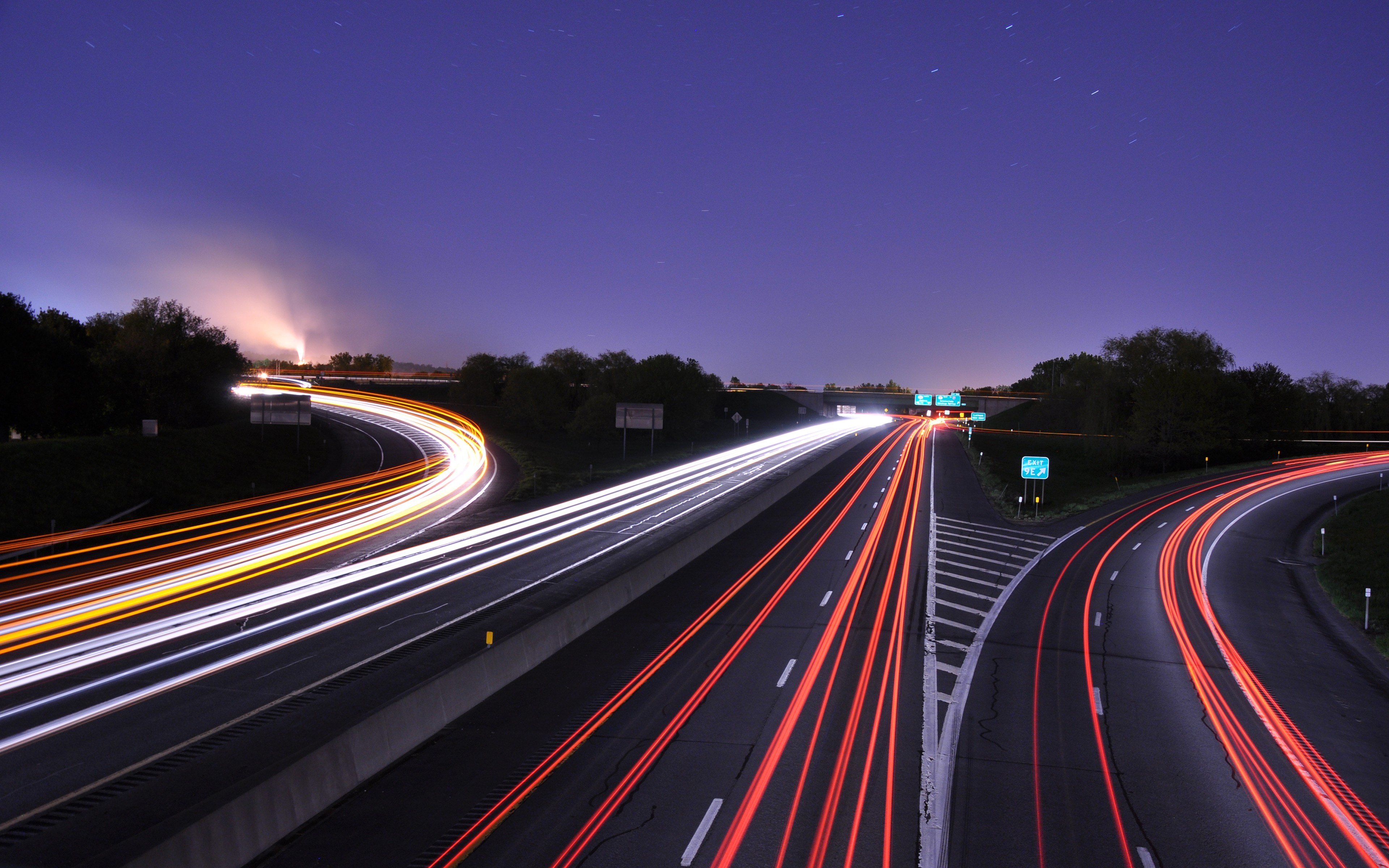 road, lights, photography, HD Wallpaper