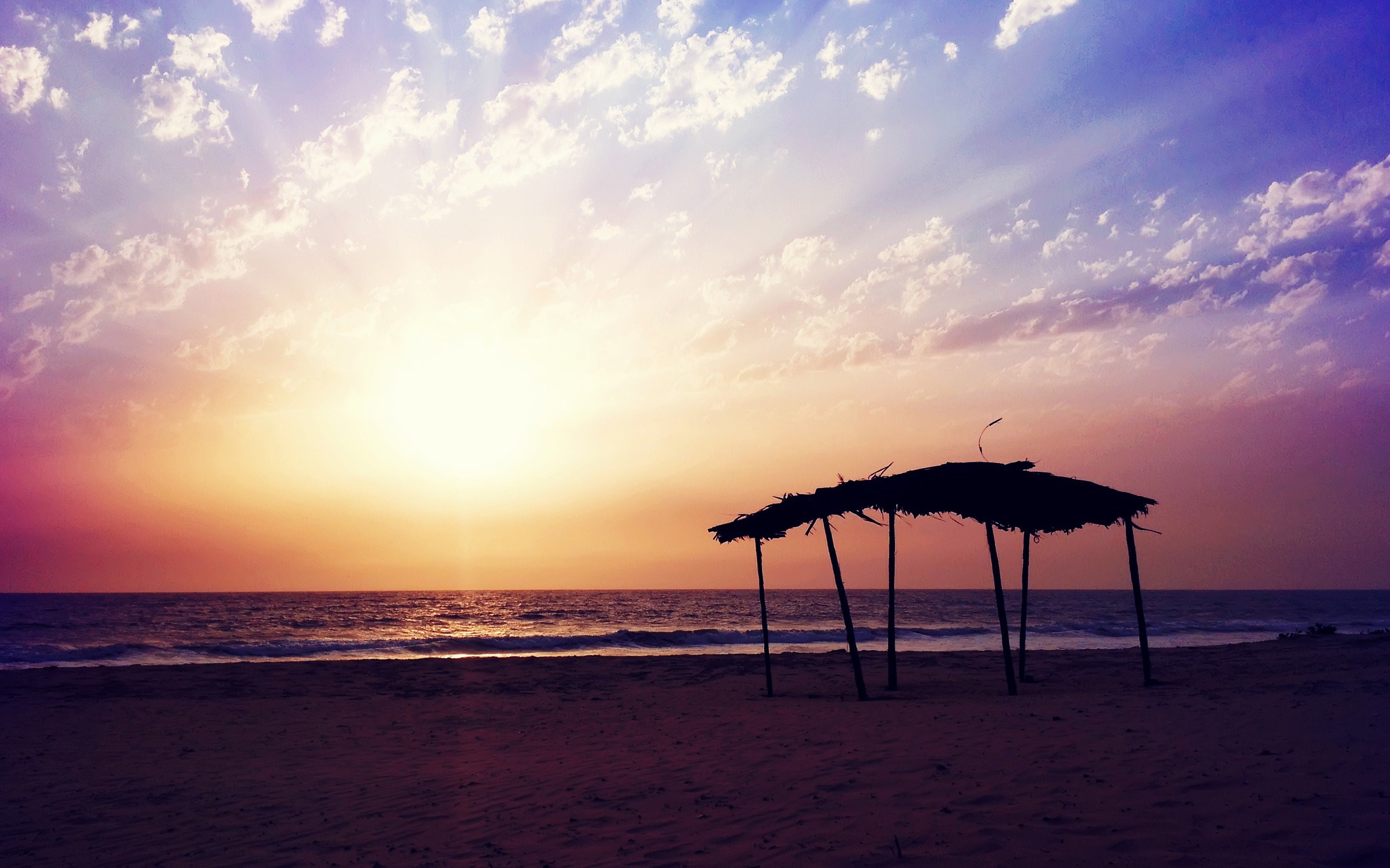 nature, beach, sunset, HD Wallpaper