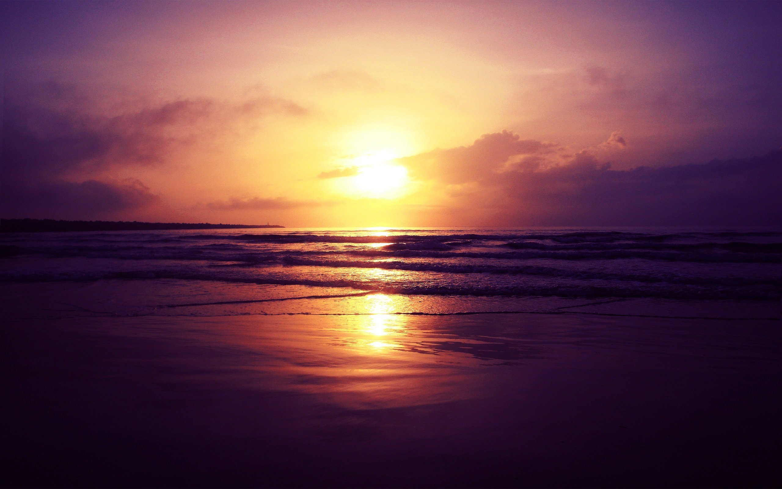 nature, sunset, beach, HD Wallpaper