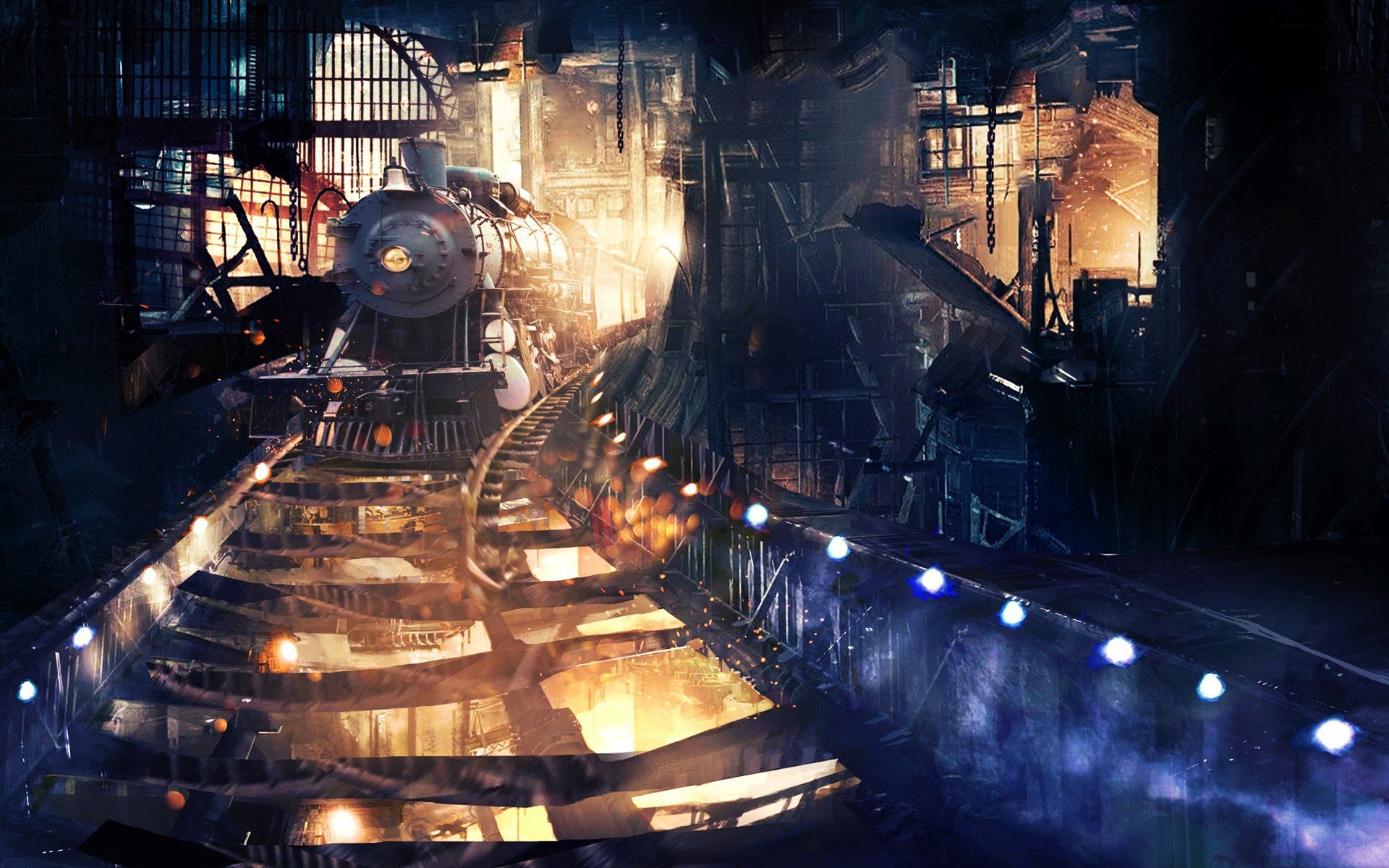 train, artist, hd, tunnel, HD Wallpaper