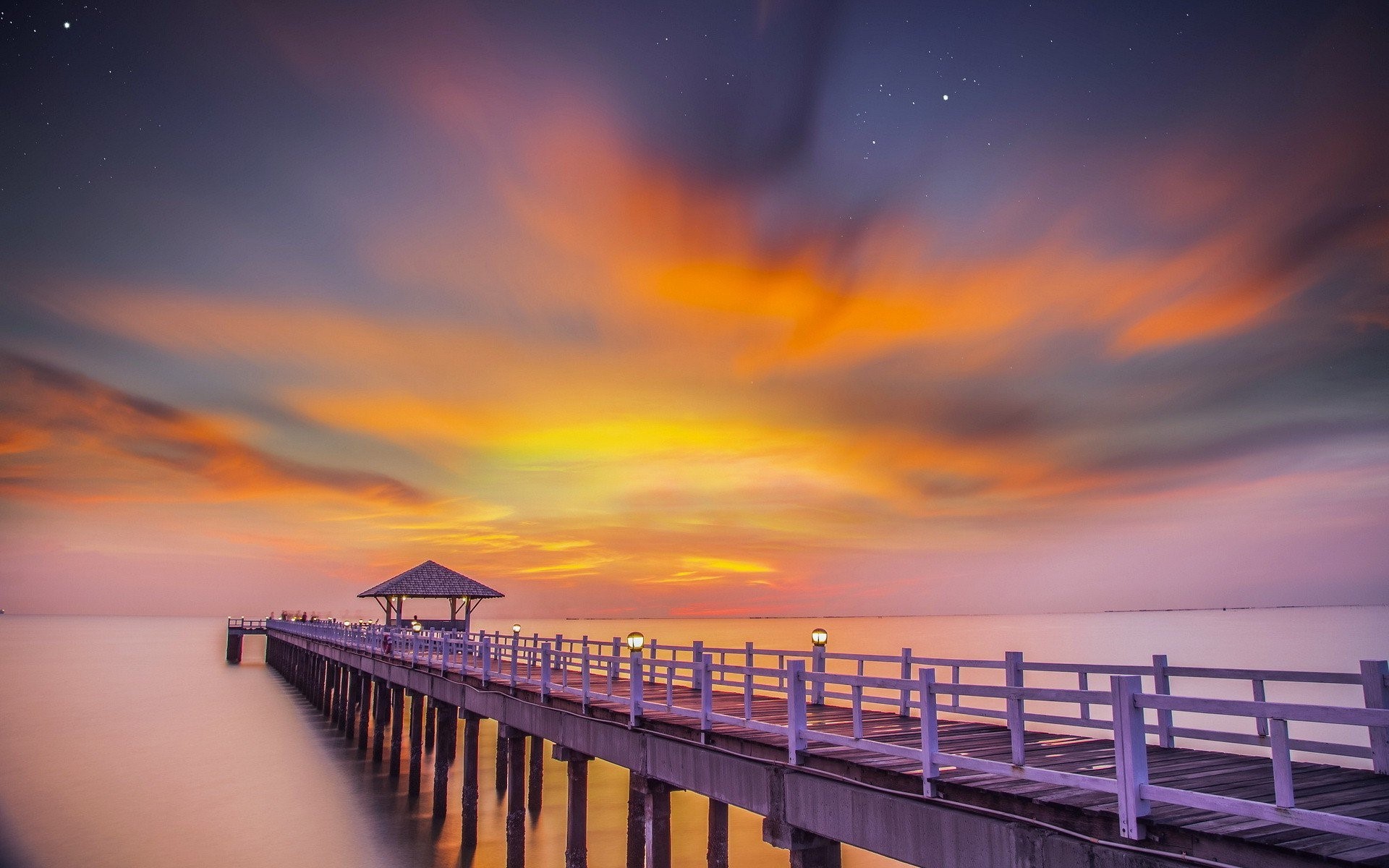 ocean, sunset, nature, HD Wallpaper