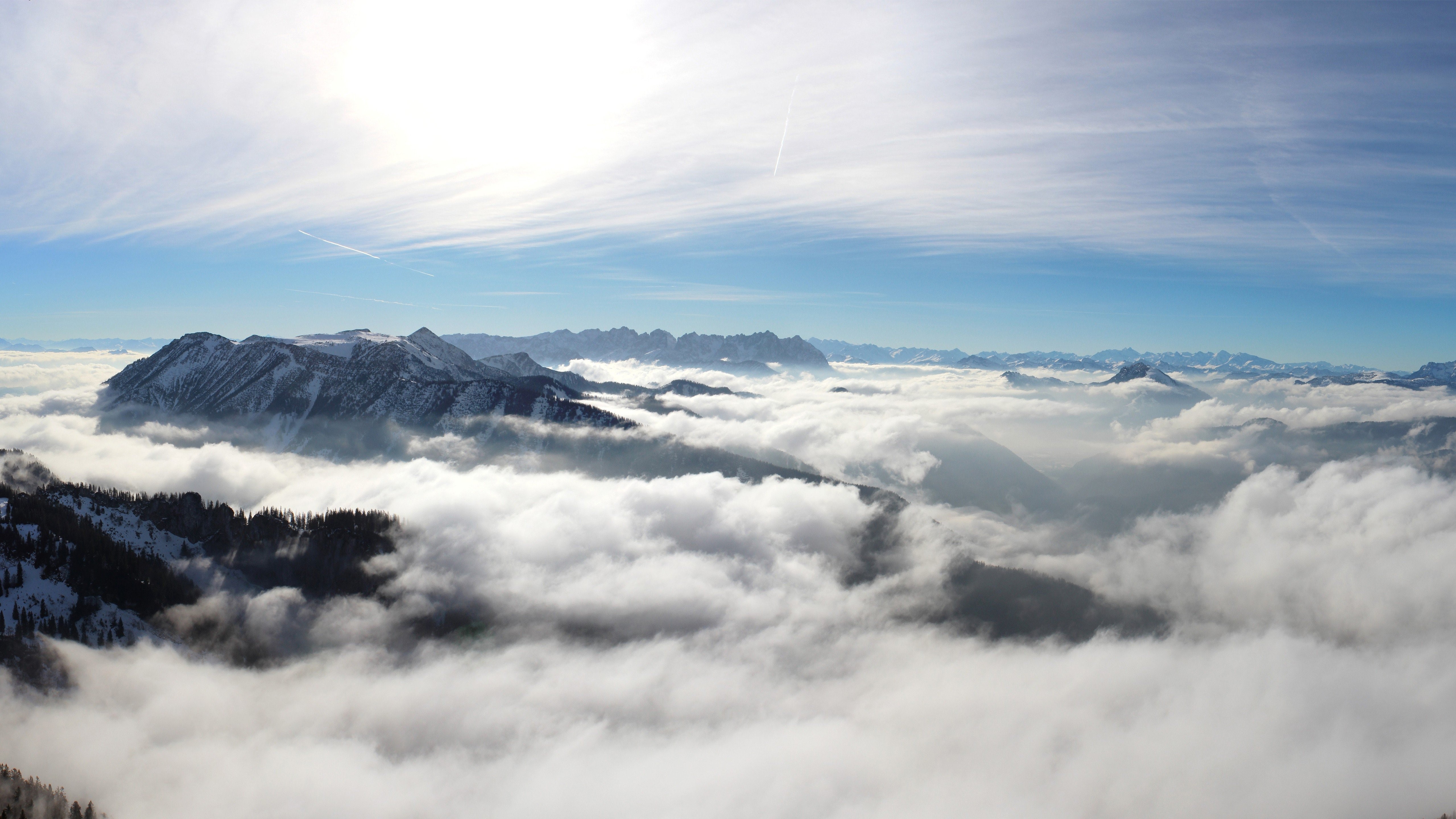 mountains, cloudy, nature, clouds, HD Wallpaper