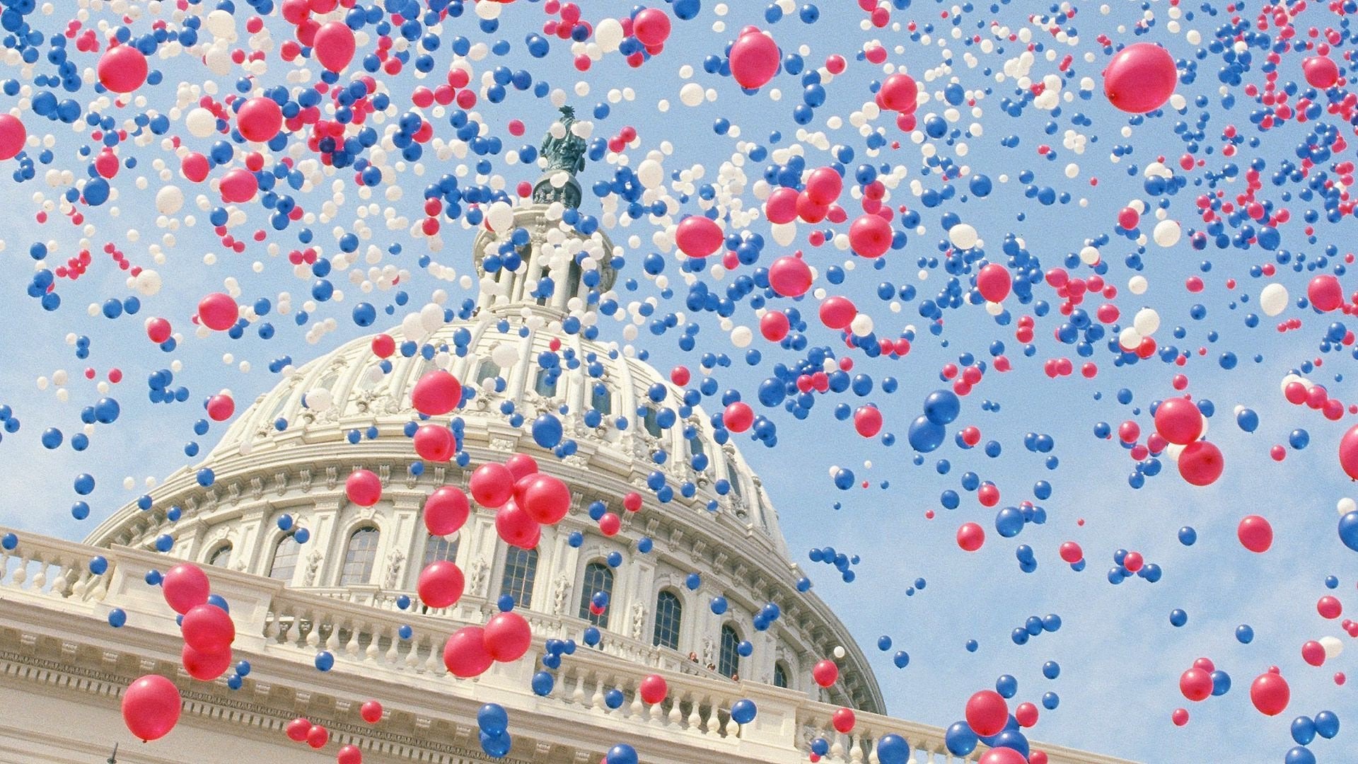 sky, balloons, HD Wallpaper