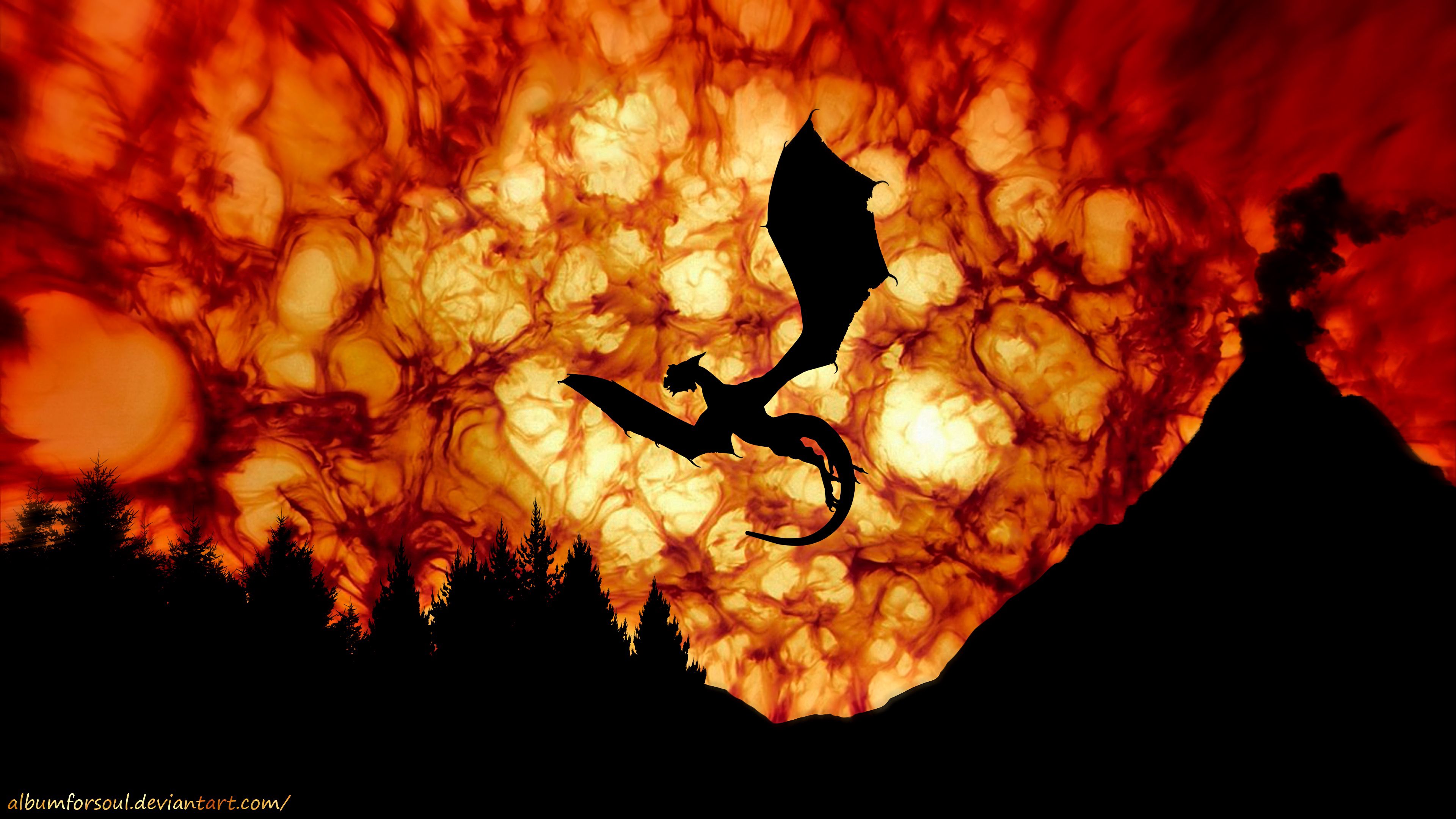 dragon, fire, sky, art, fantasy, 4k, HD Wallpaper