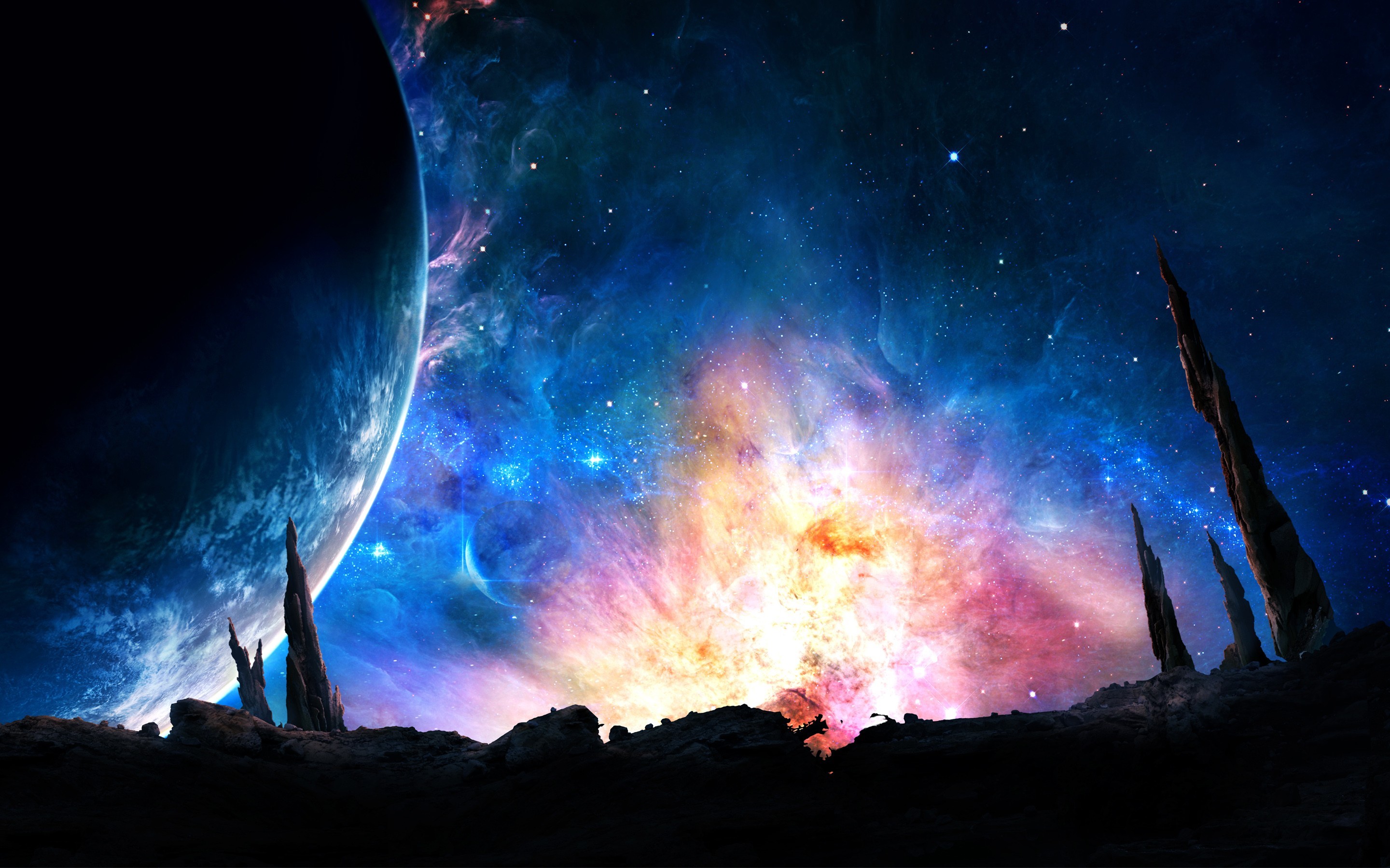galaxy, digital universe, artist, HD Wallpaper