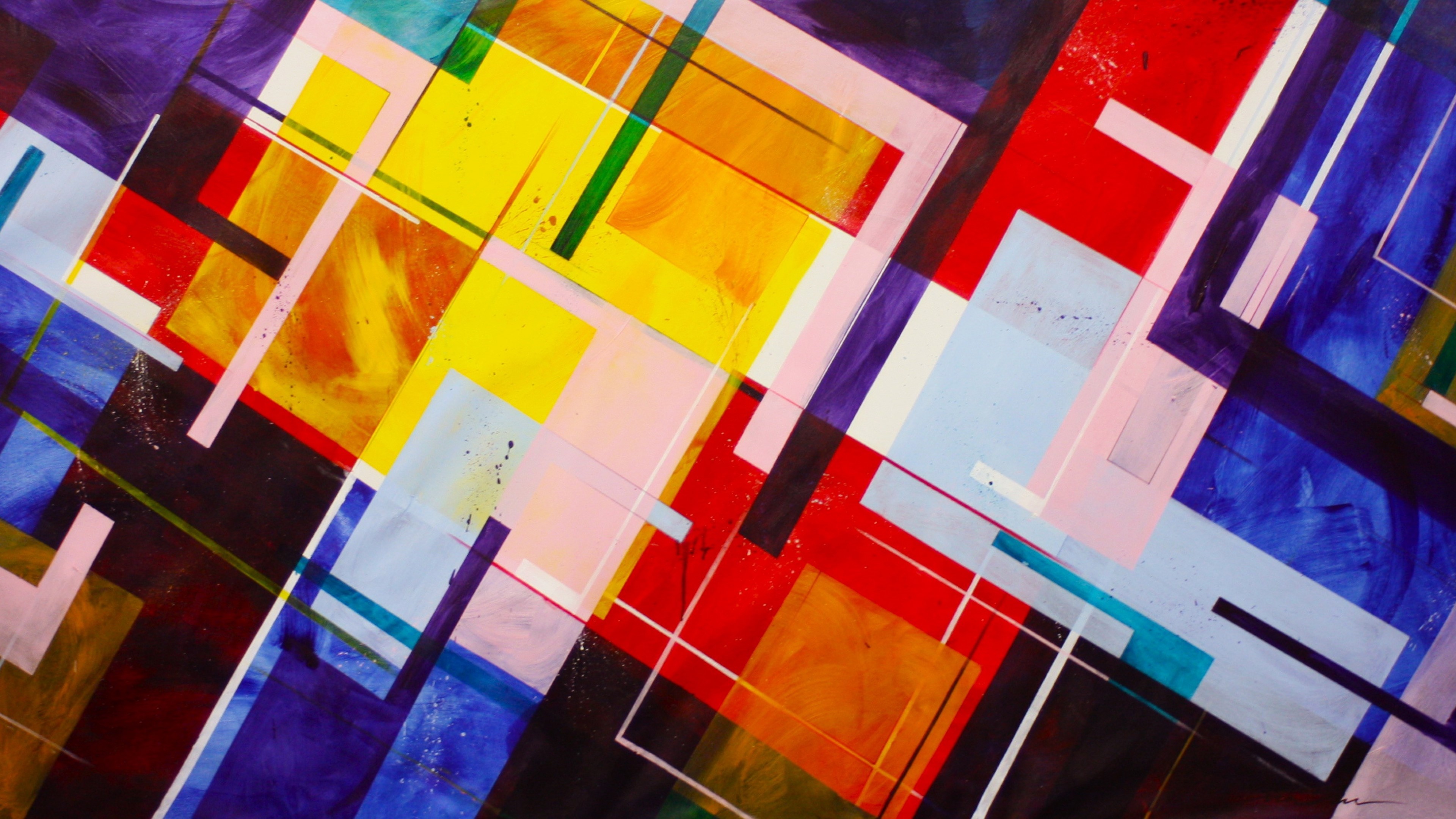 abstract, lines, colorful, artist, digital art, HD Wallpaper