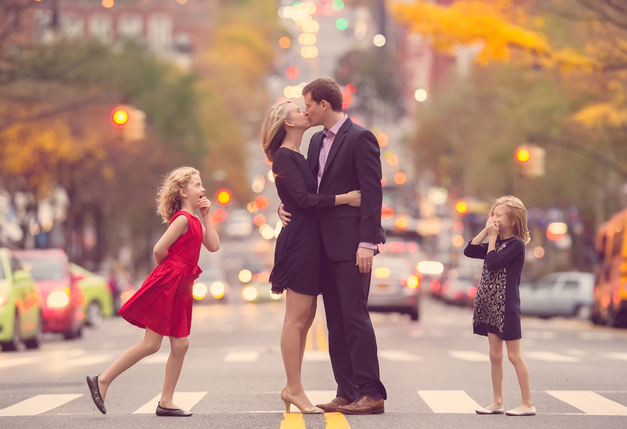 love, family, happy, kiss, children, HD Wallpaper