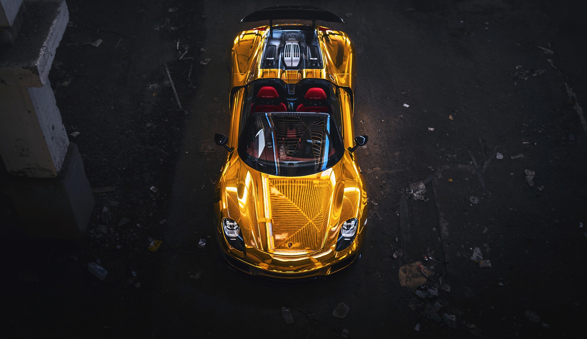 porsche, cars, gold, HD Wallpaper