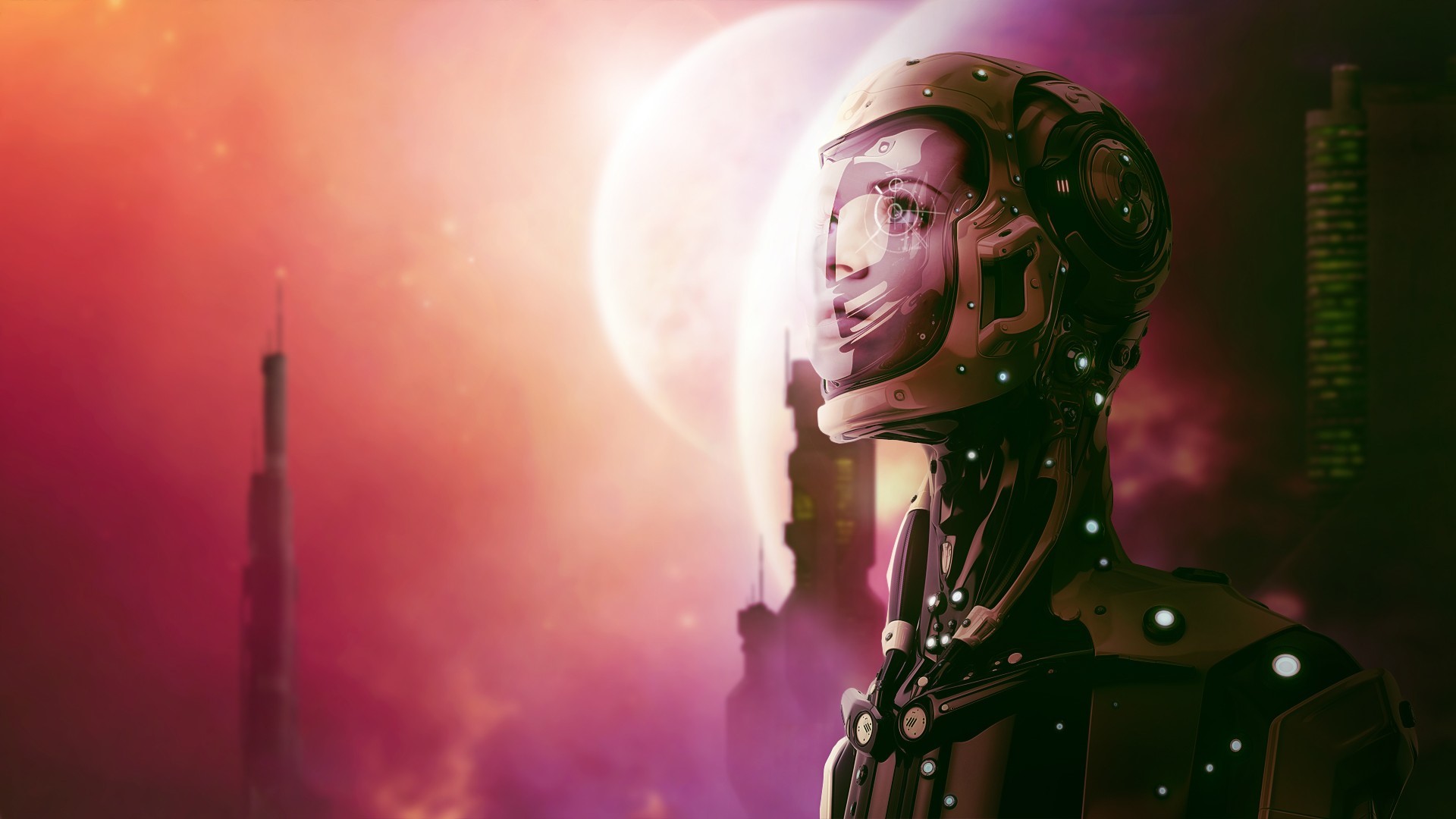 space, fantasy girls, digital art, artist, HD Wallpaper