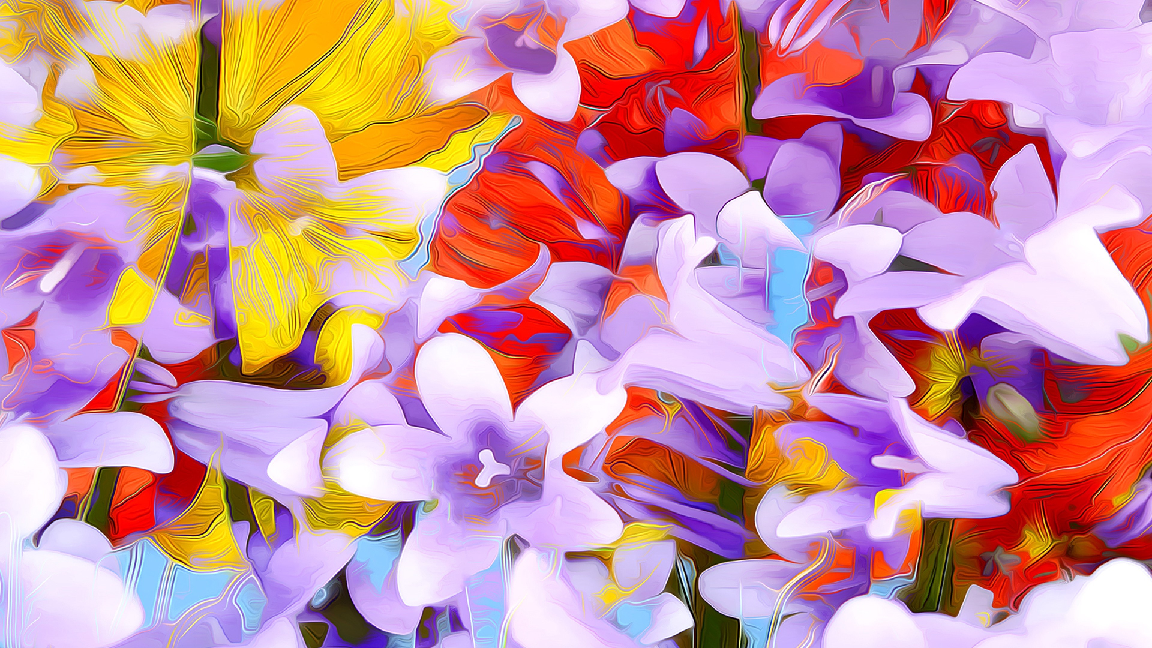 flowers, art, HD Wallpaper
