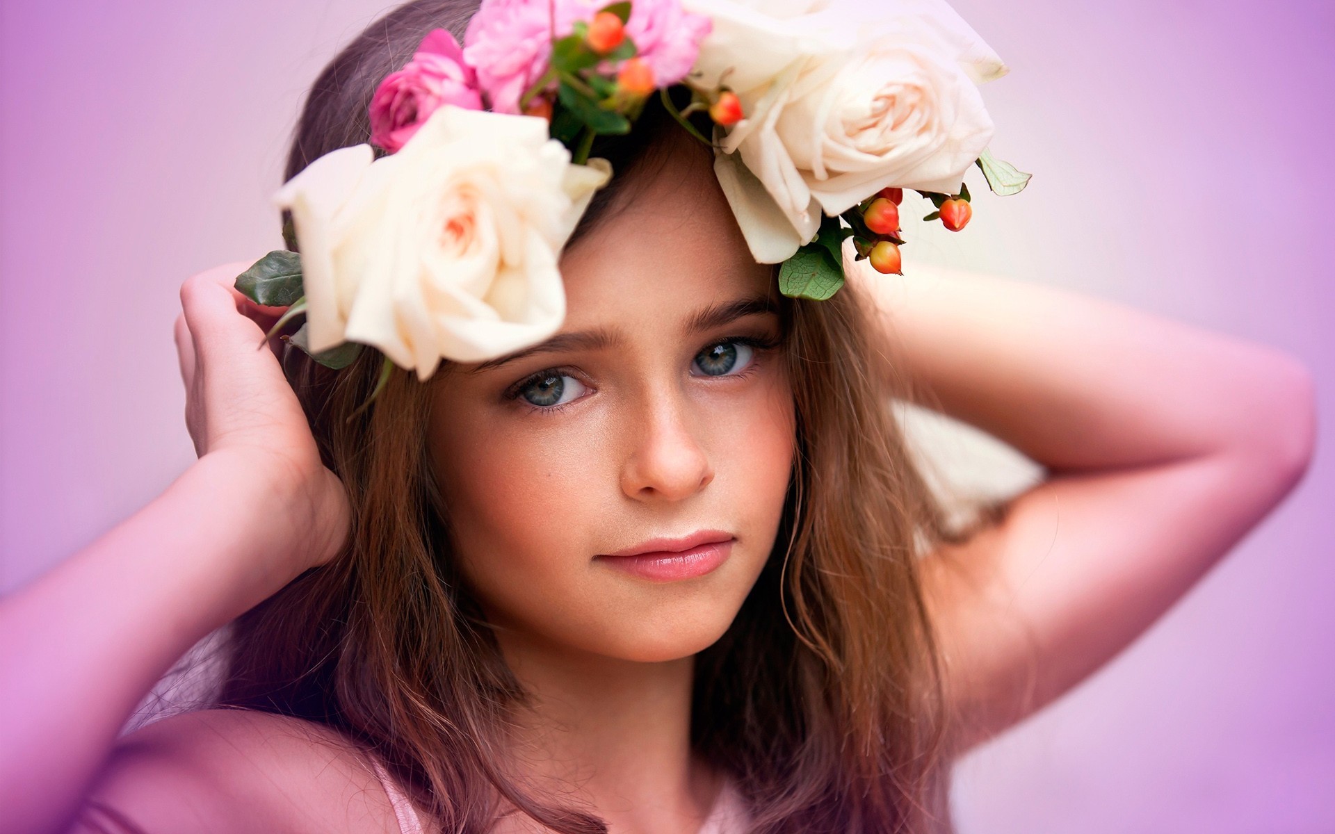 child, flowers, cute, HD Wallpaper
