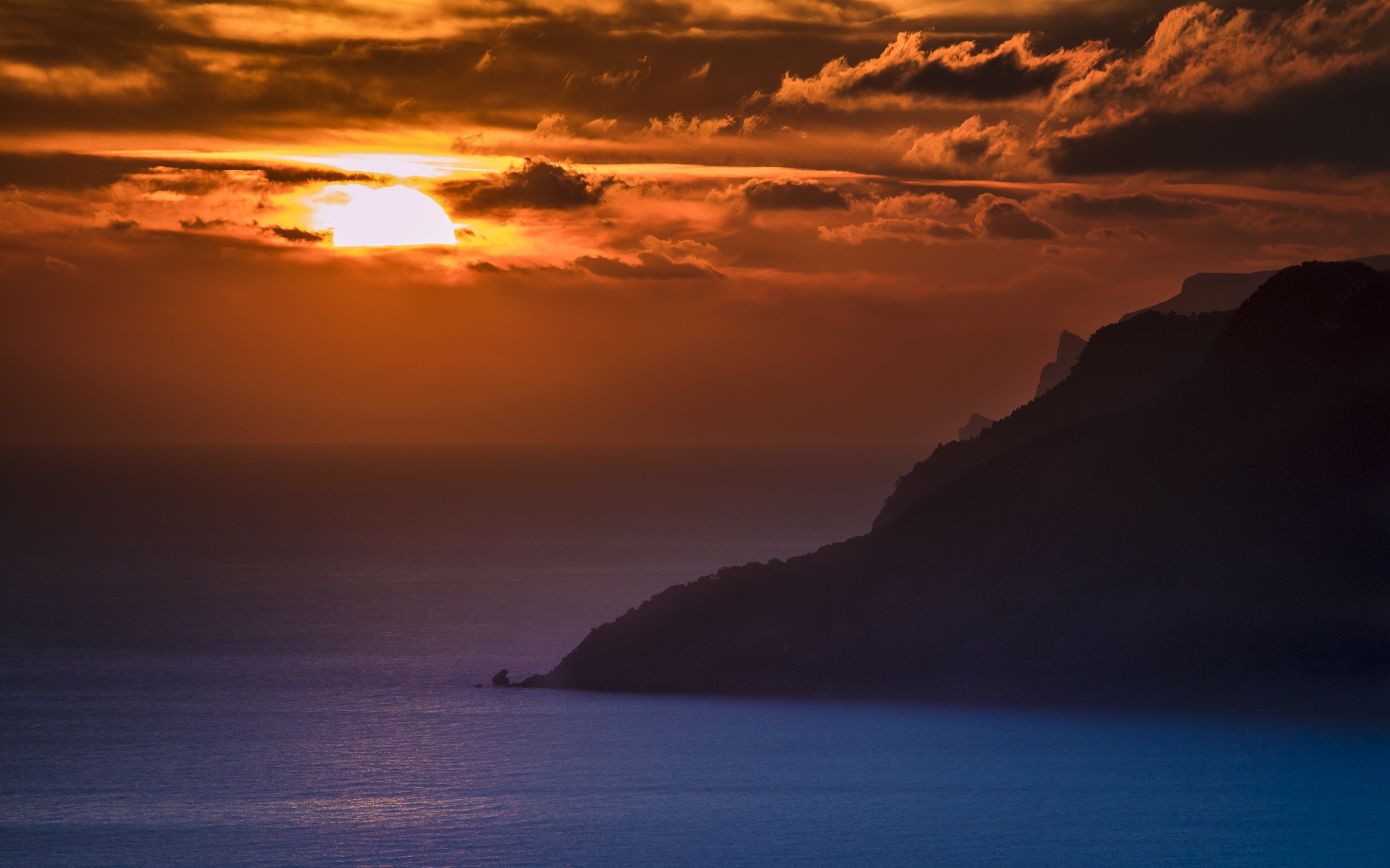 ocean, sunset, nature, HD Wallpaper