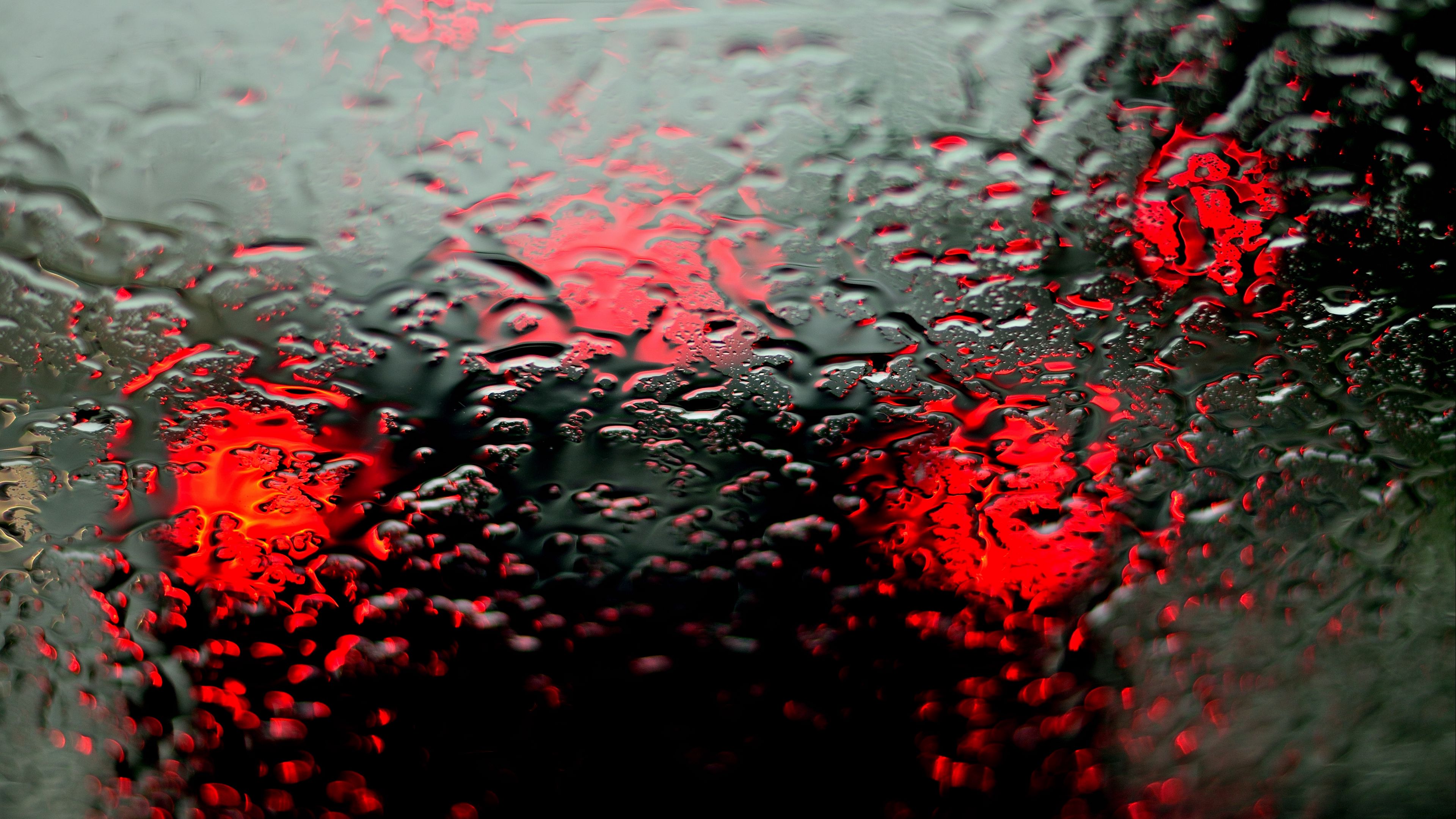 surface, wet, macro, reflection, 4k, HD Wallpaper
