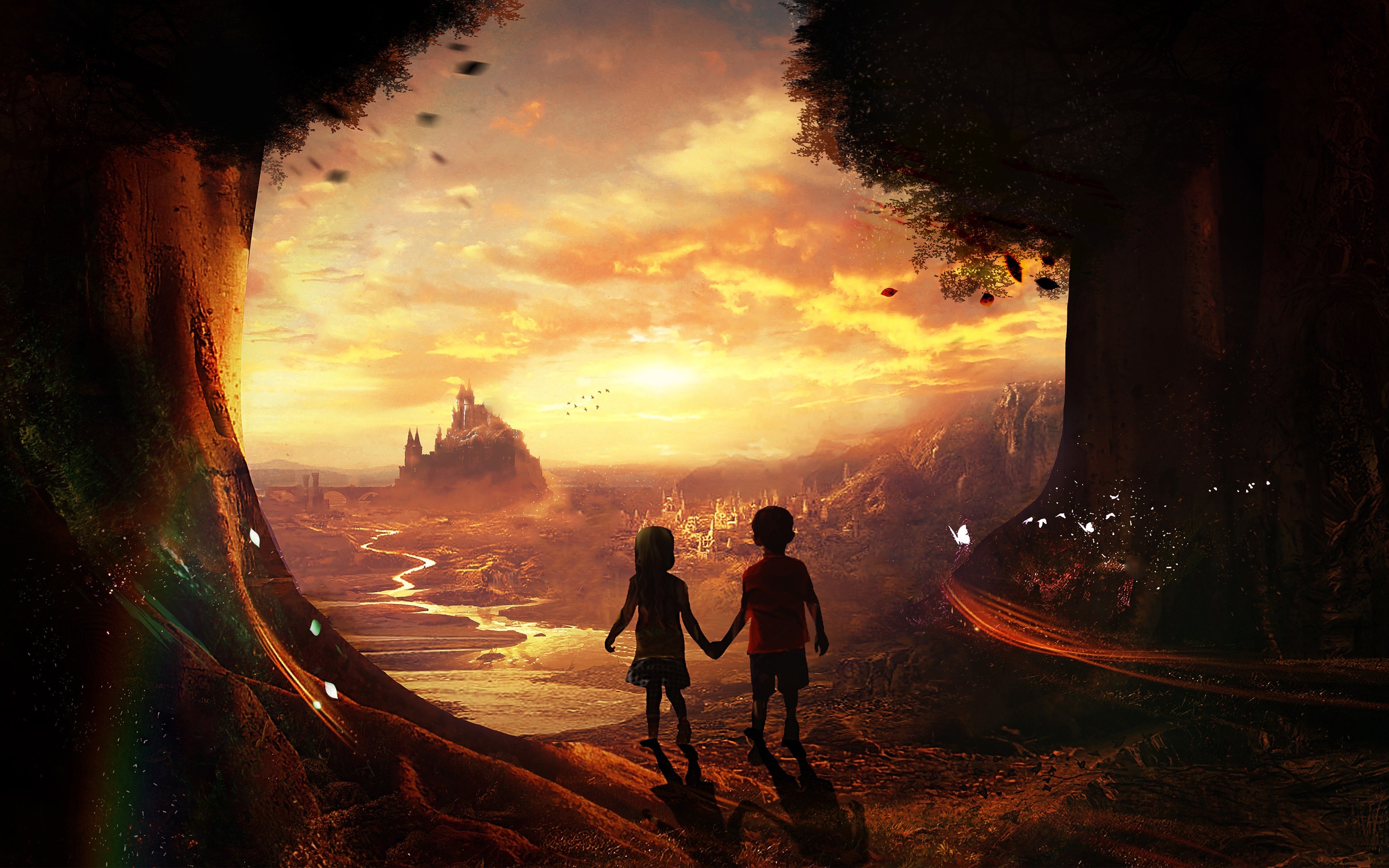 kids, artist, digital art, child, HD Wallpaper