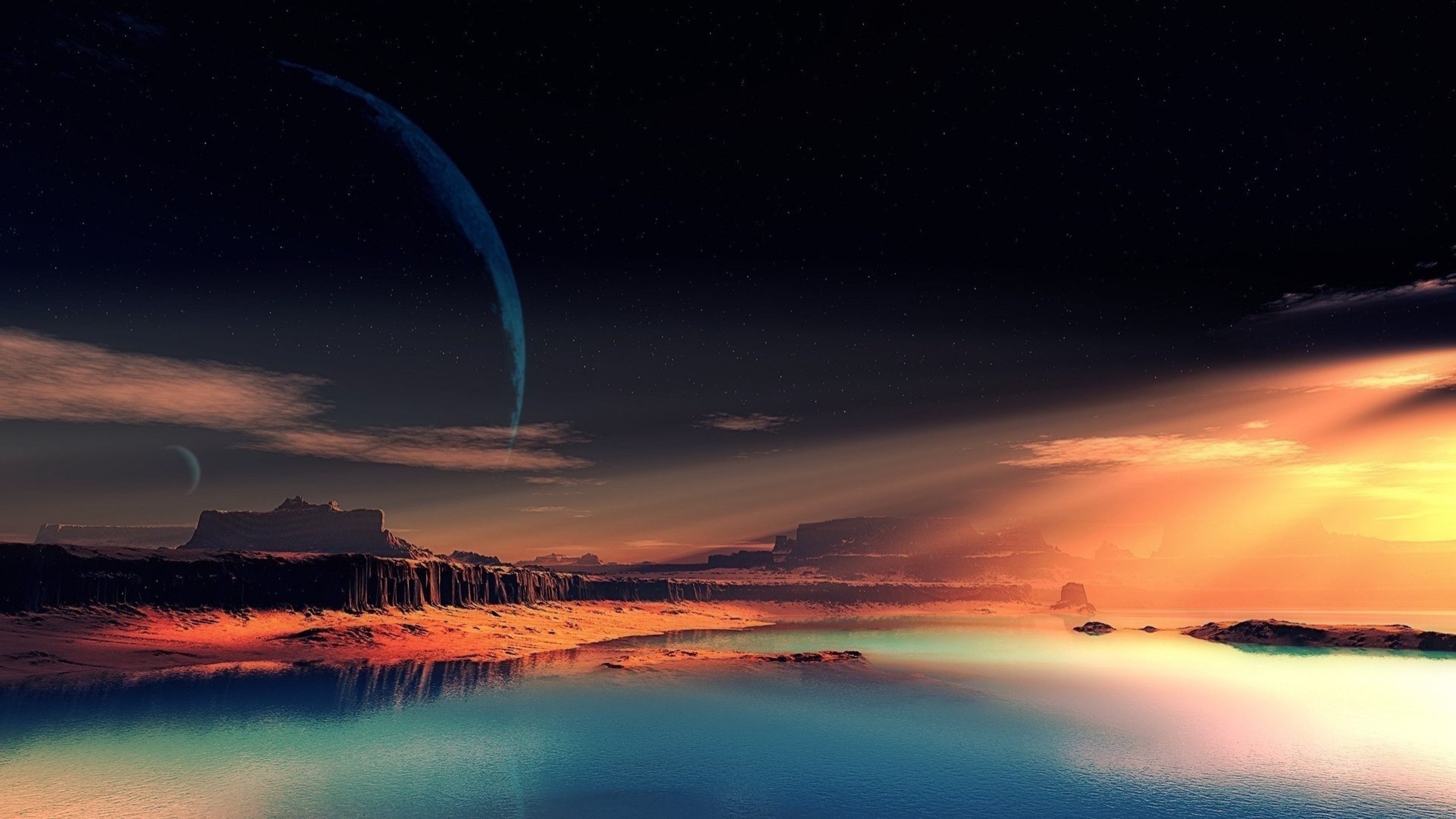 nature, night, space, artist, digital art, digital universe, HD Wallpaper