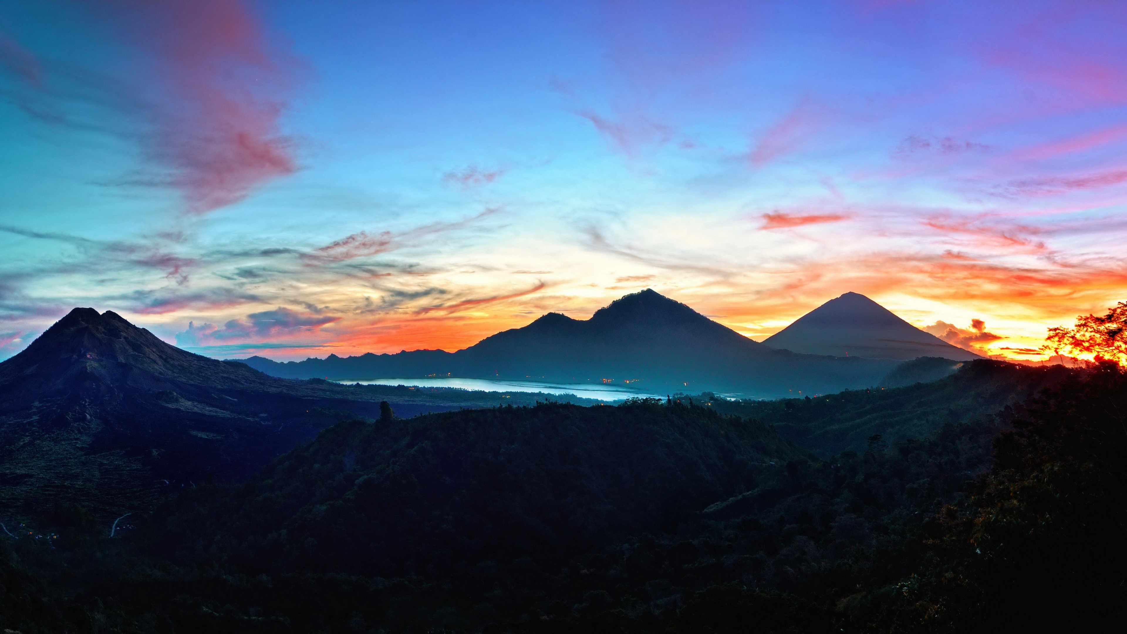 mountains, nature, sky, sunrise, HD Wallpaper