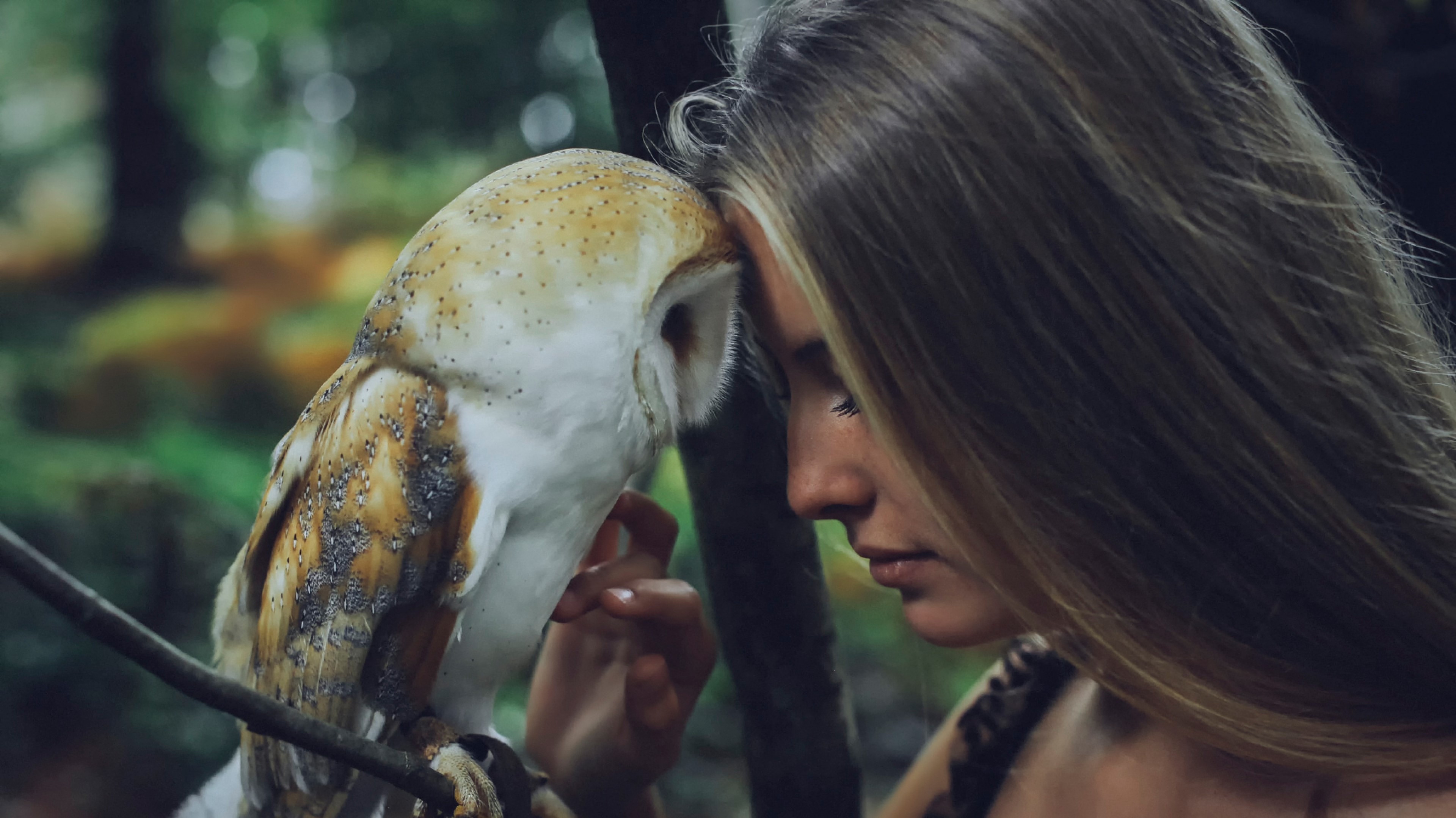girl, owl, photography, HD Wallpaper