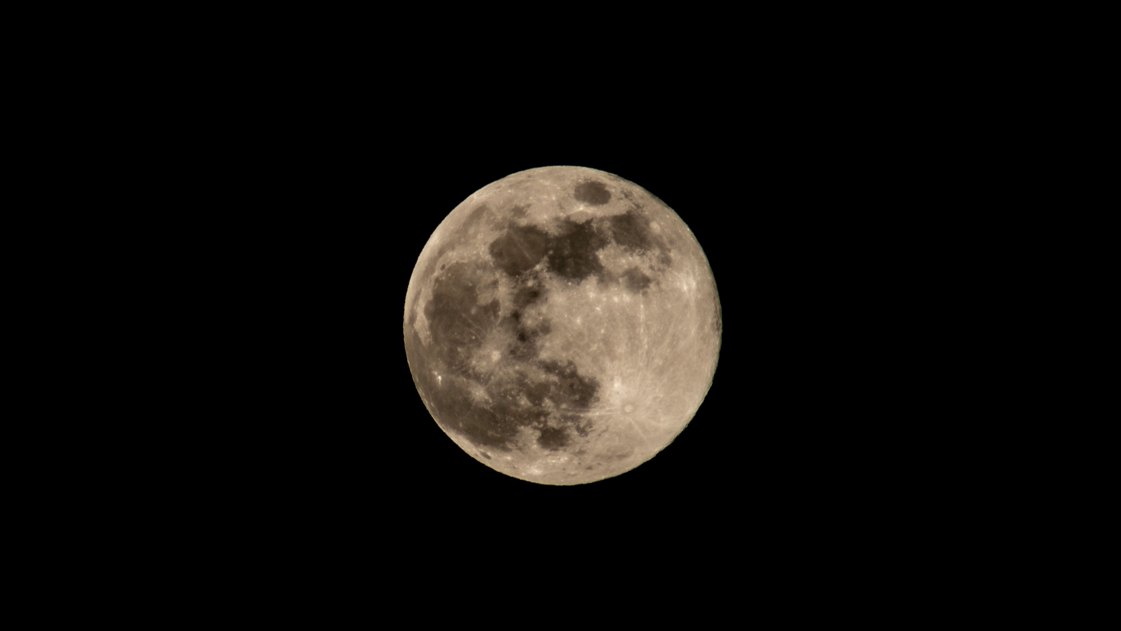 moon, full moon, black, night, 4k, HD Wallpaper