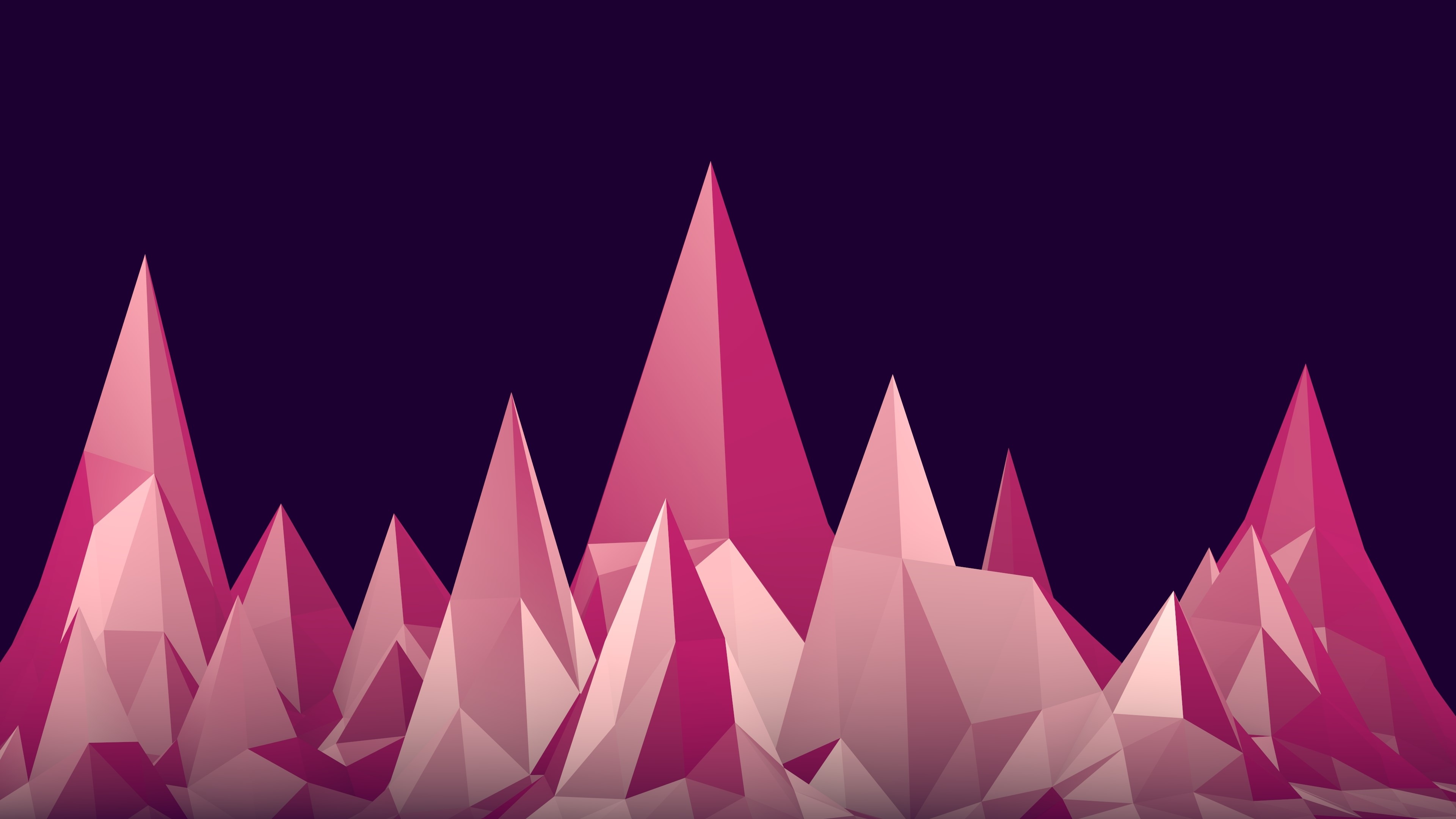digital art, artist, minimalism, spikes, digital art, pink, HD Wallpaper