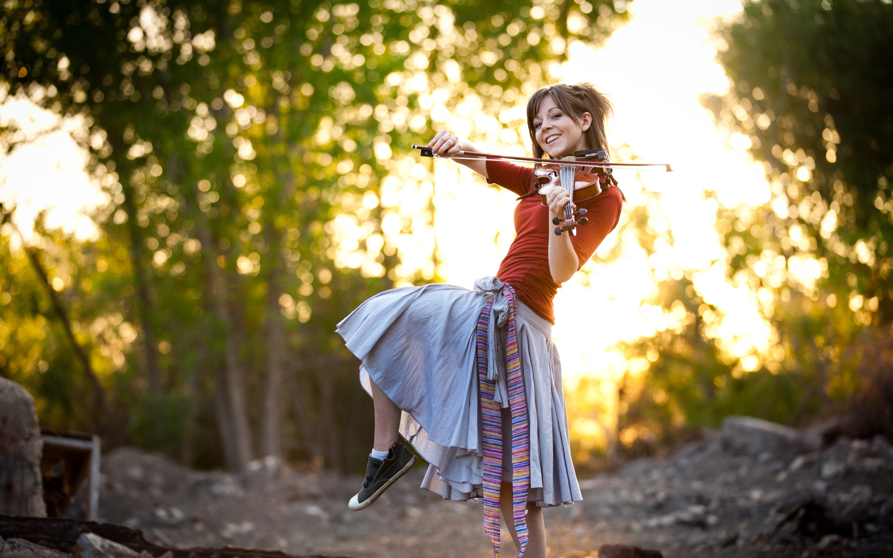 girls, happy, music, lindsey stirling, HD Wallpaper