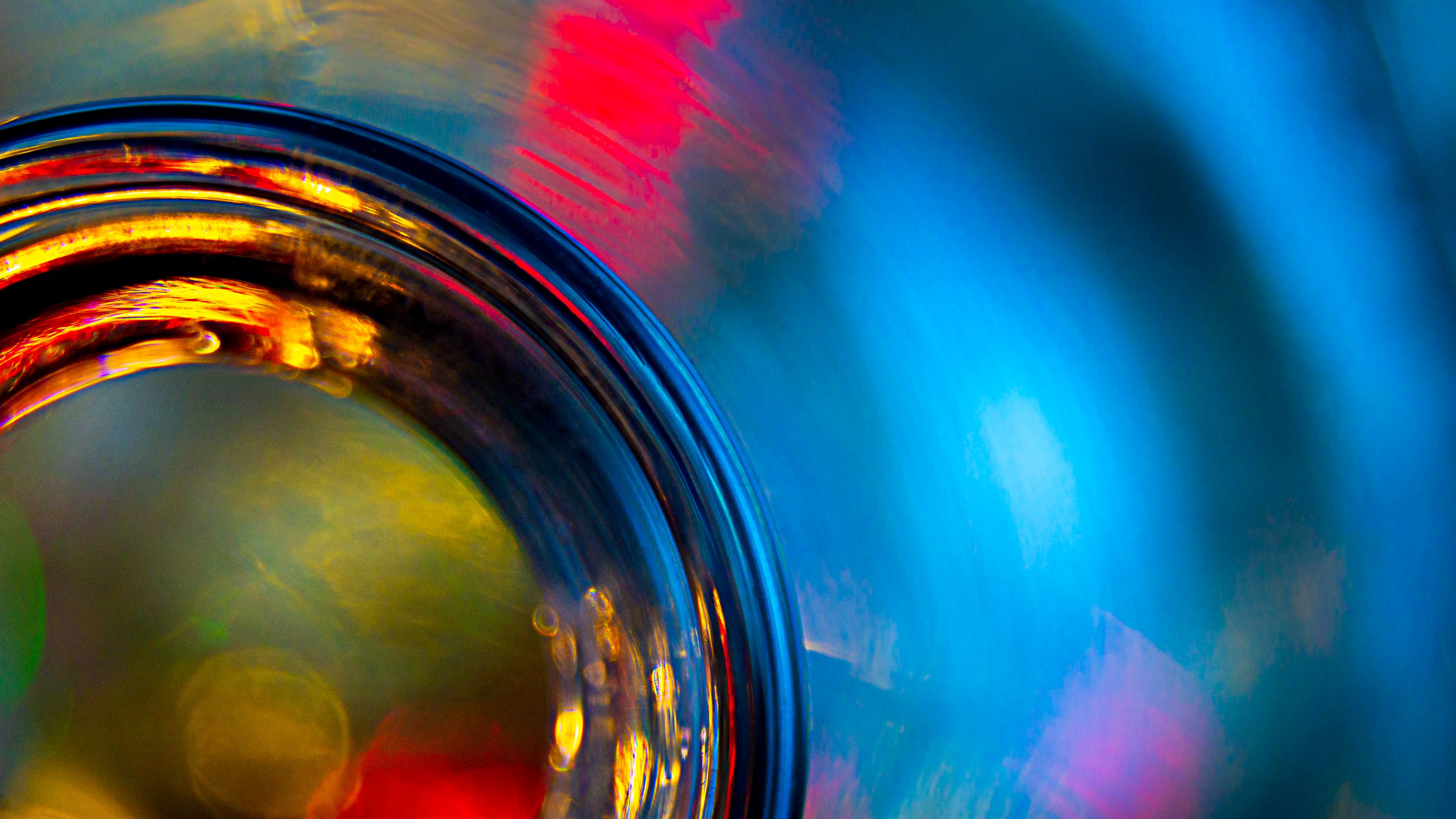 glass, glare, macro, colorful, blur, 4k, HD Wallpaper