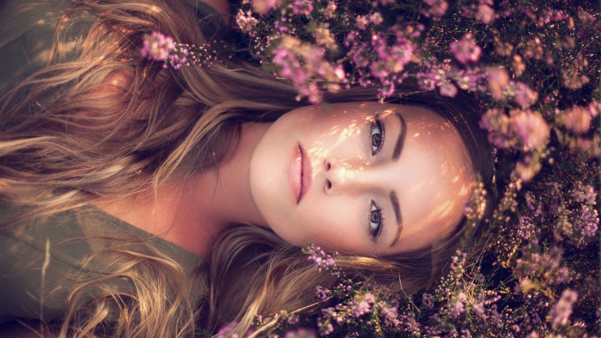 model, photography, girls, flowers, HD Wallpaper