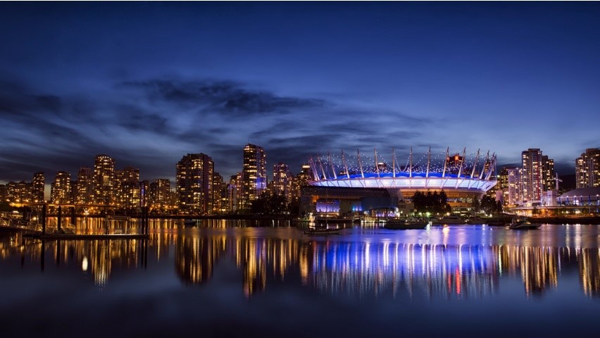 vancouver, city, night, word, lights, HD Wallpaper