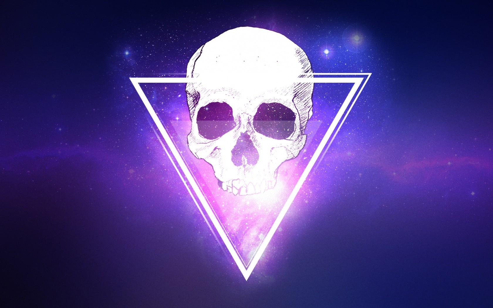 skull, triangle, 3d, digital art, HD Wallpaper