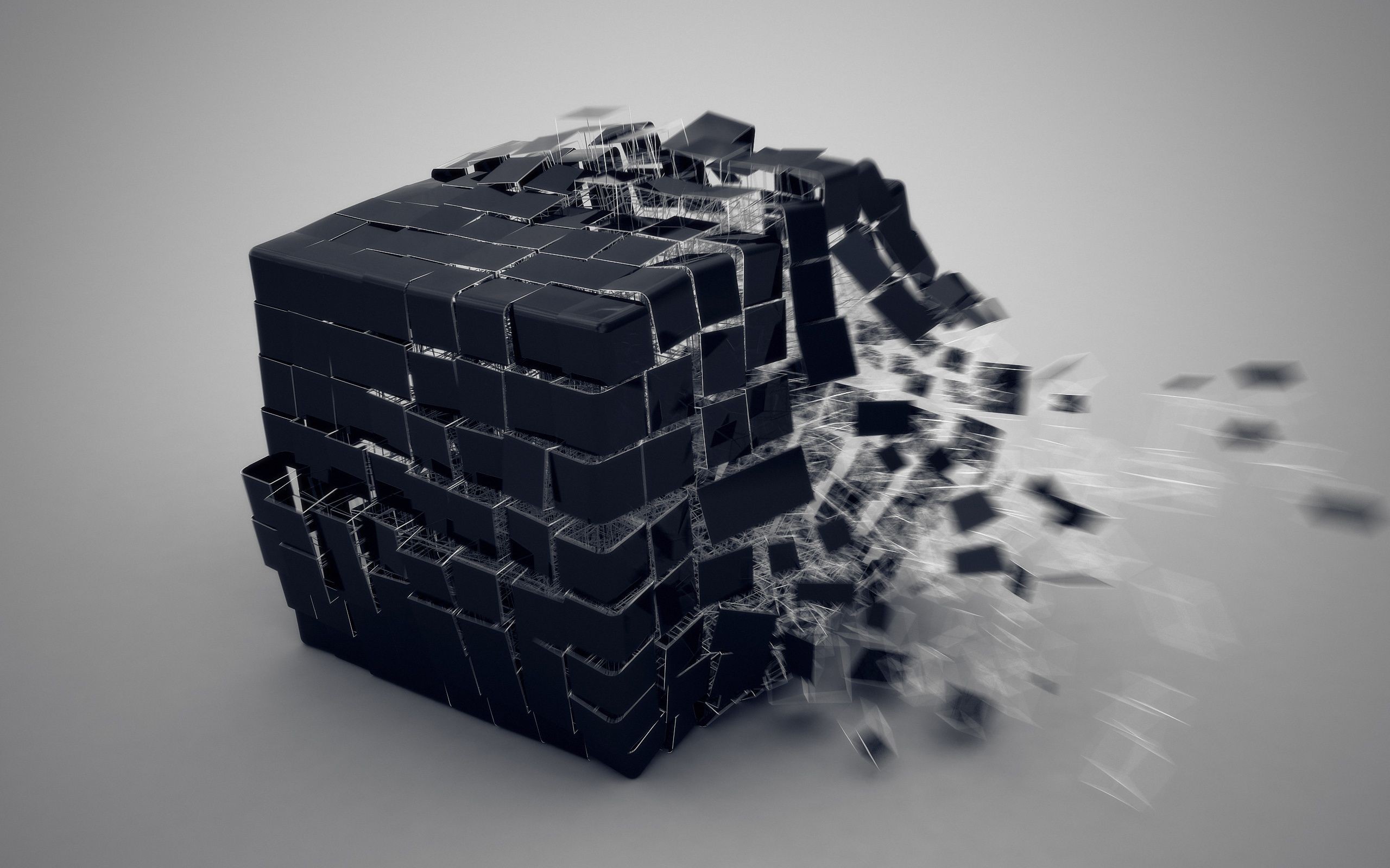cube, burst, 3d, HD Wallpaper
