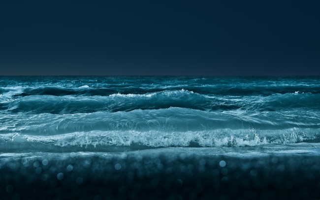 ocean, waves, night, nature, water, HD Wallpaper