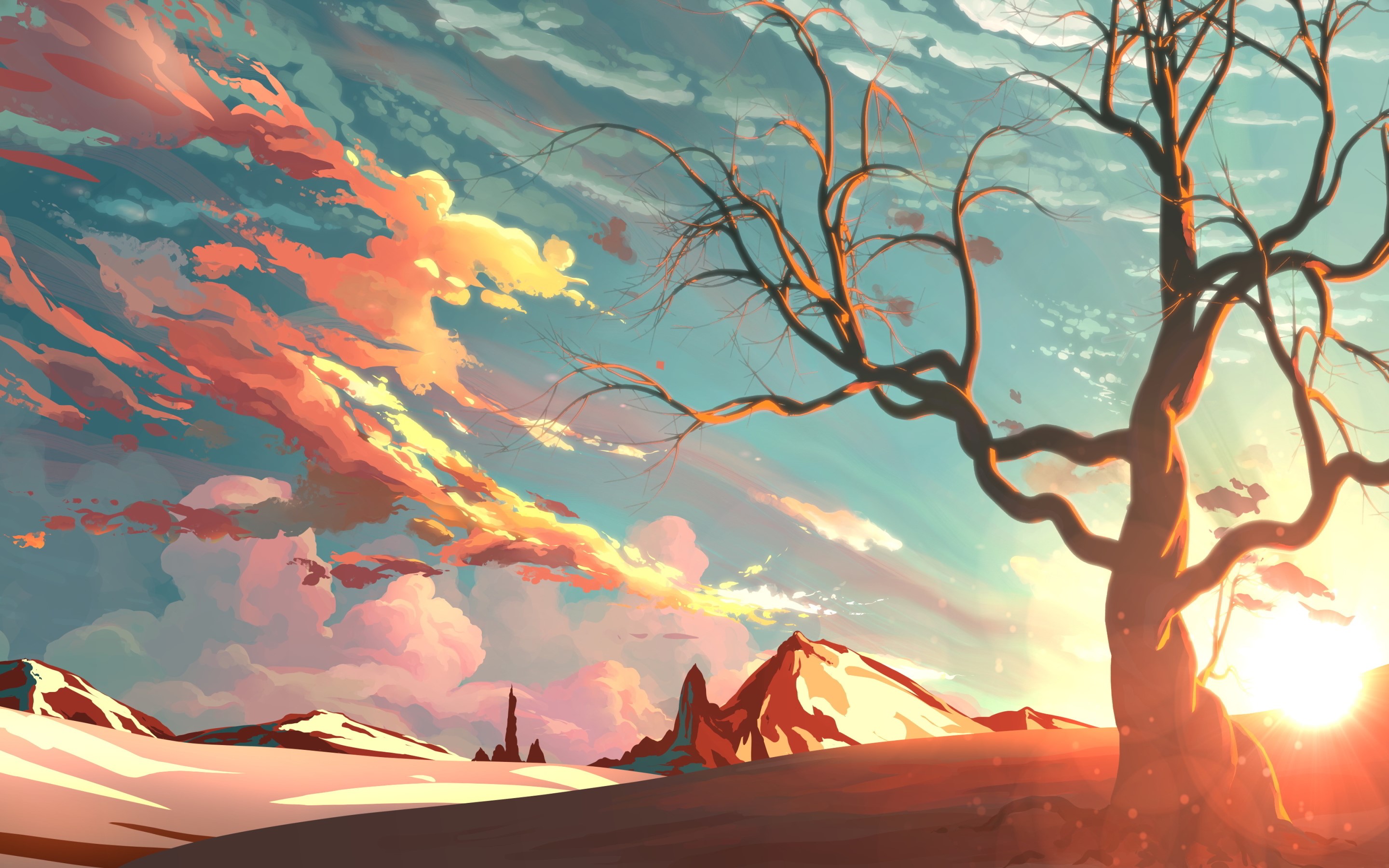 painting, sunset, beautiful, artist, HD Wallpaper