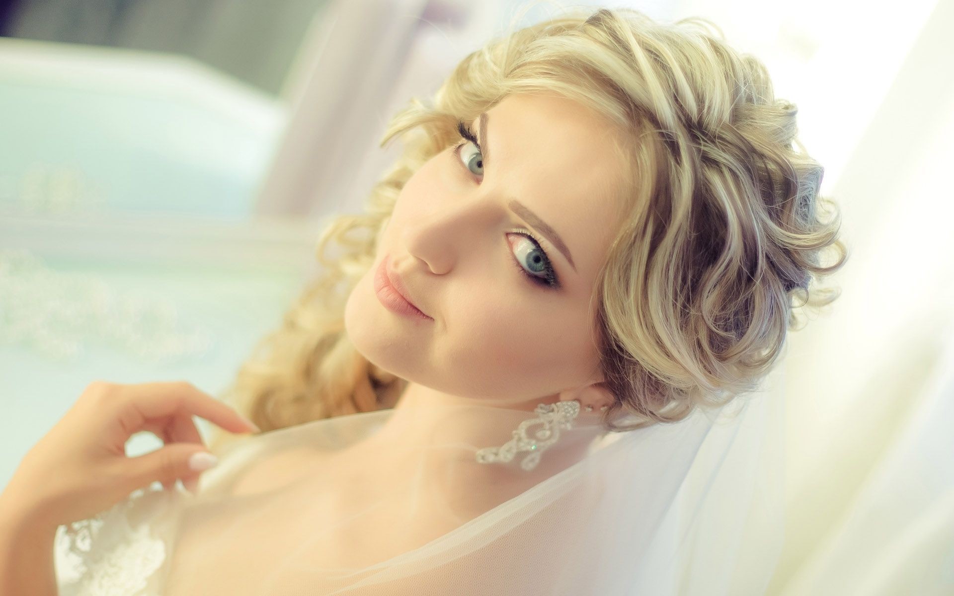 gorgeous, blonde, bride, girls, HD Wallpaper