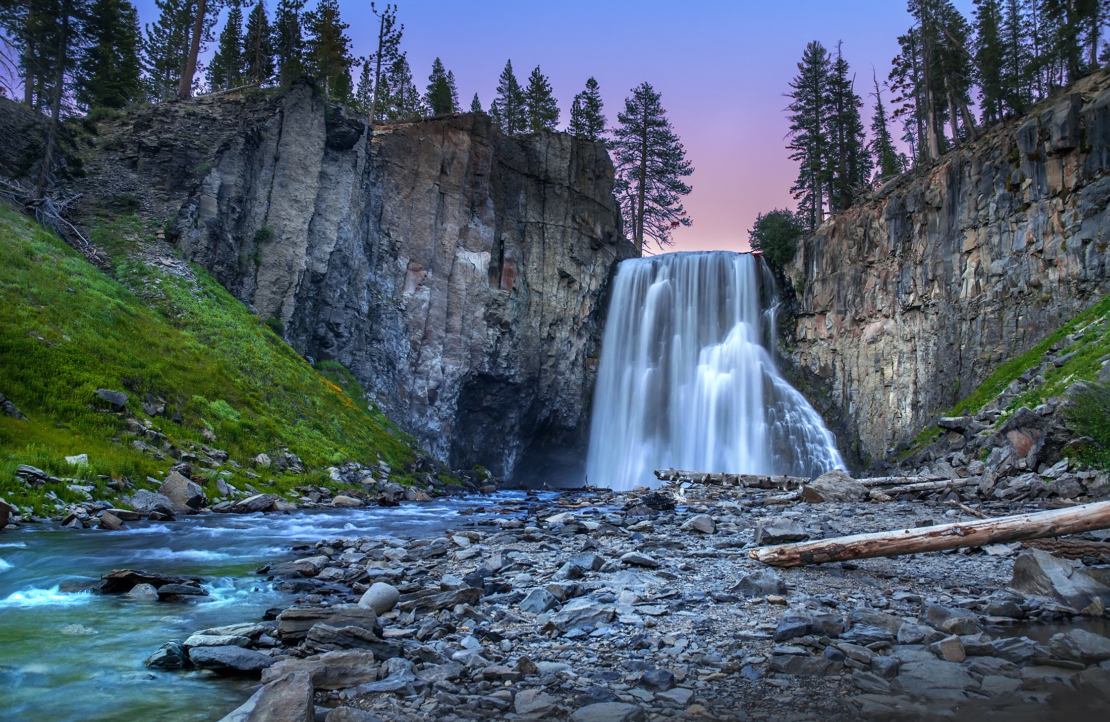 waterfall, rocks, trees, nature, HD Wallpaper