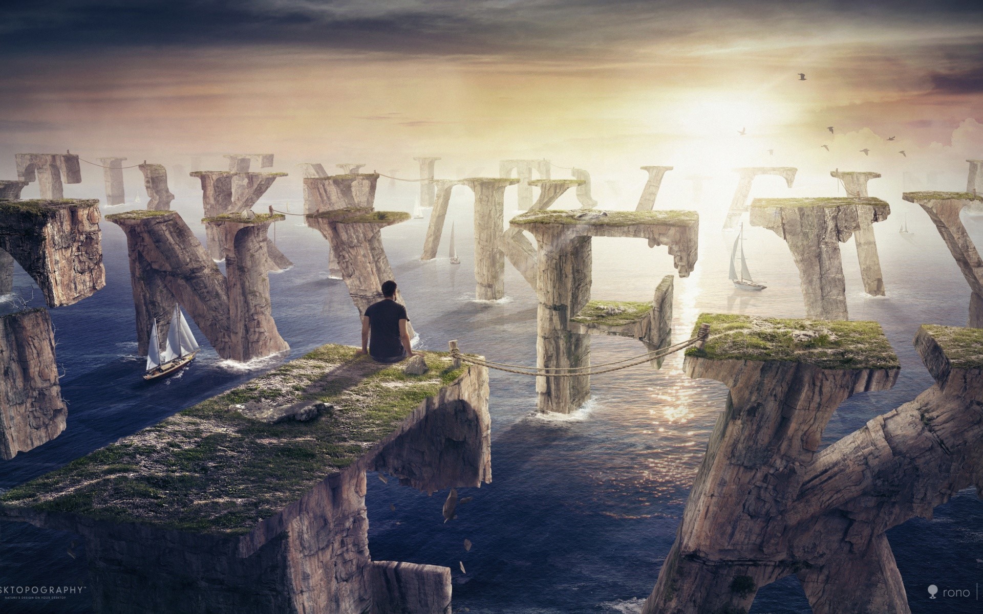 alphabet, island, HD Wallpaper