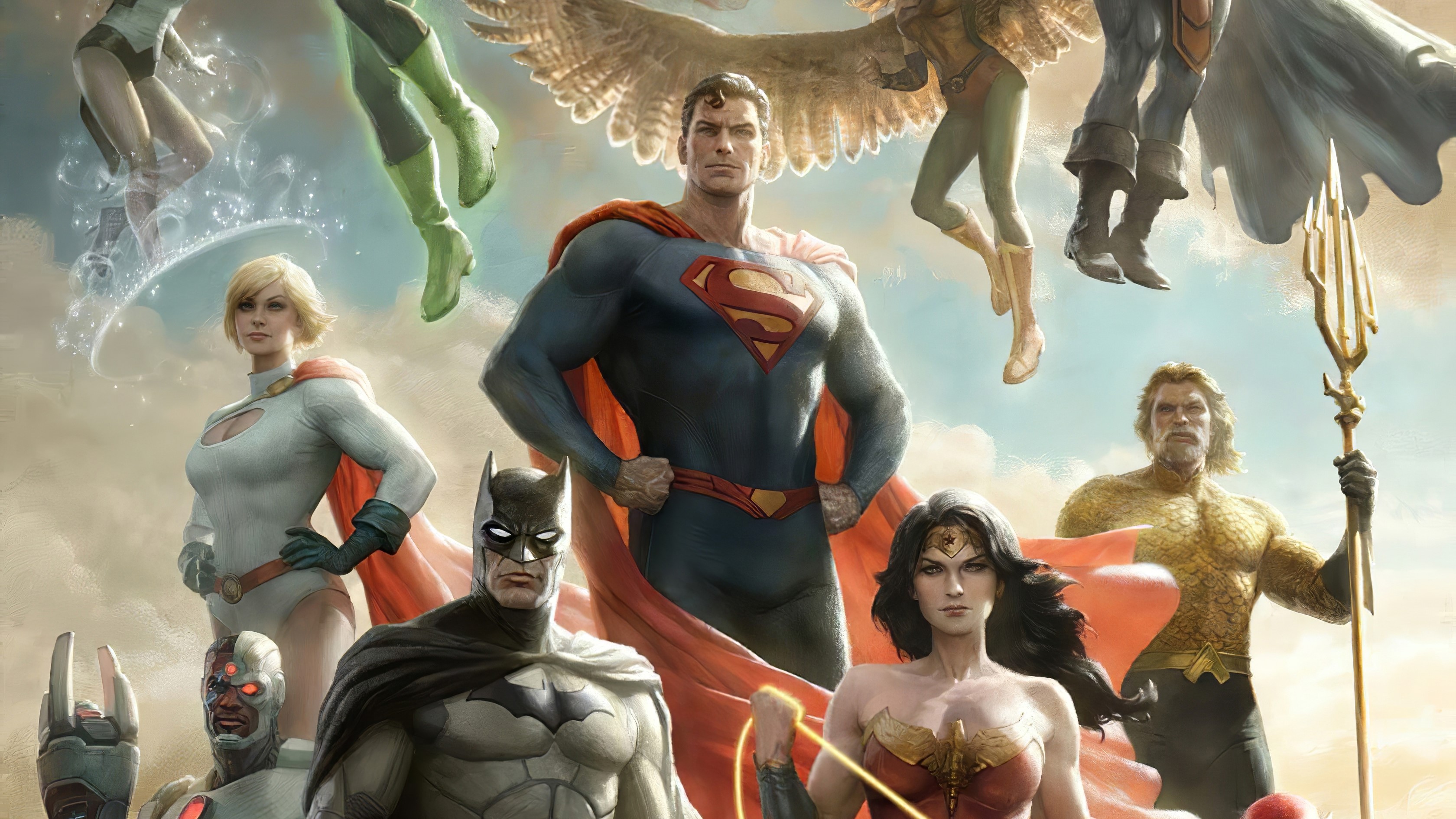 justice league, superheroes, artwork, hd, HD Wallpaper