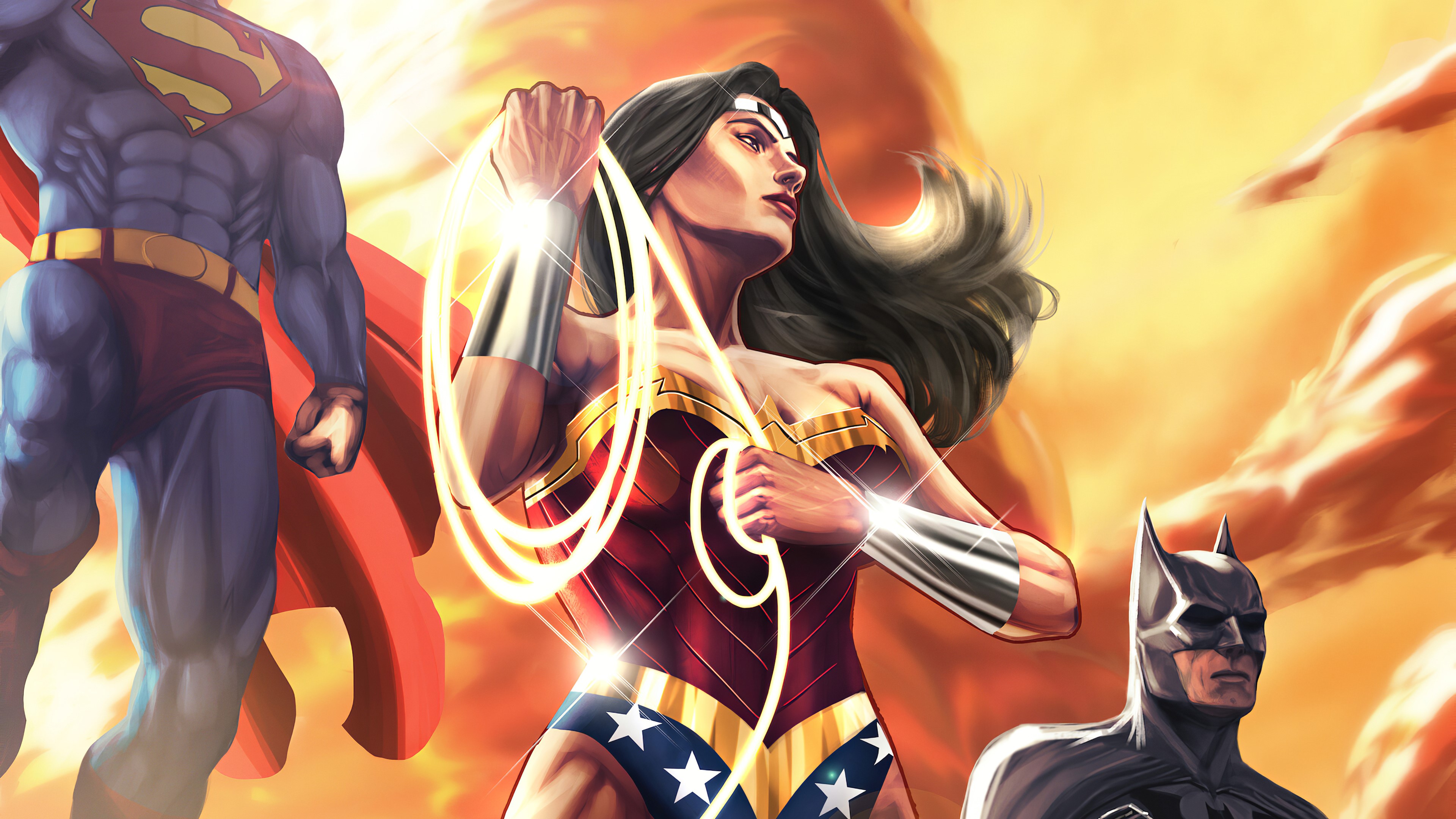 wonder woman, batman, superheroes, artist, artwork, digital art, hd, 4k, artstation, HD Wallpaper