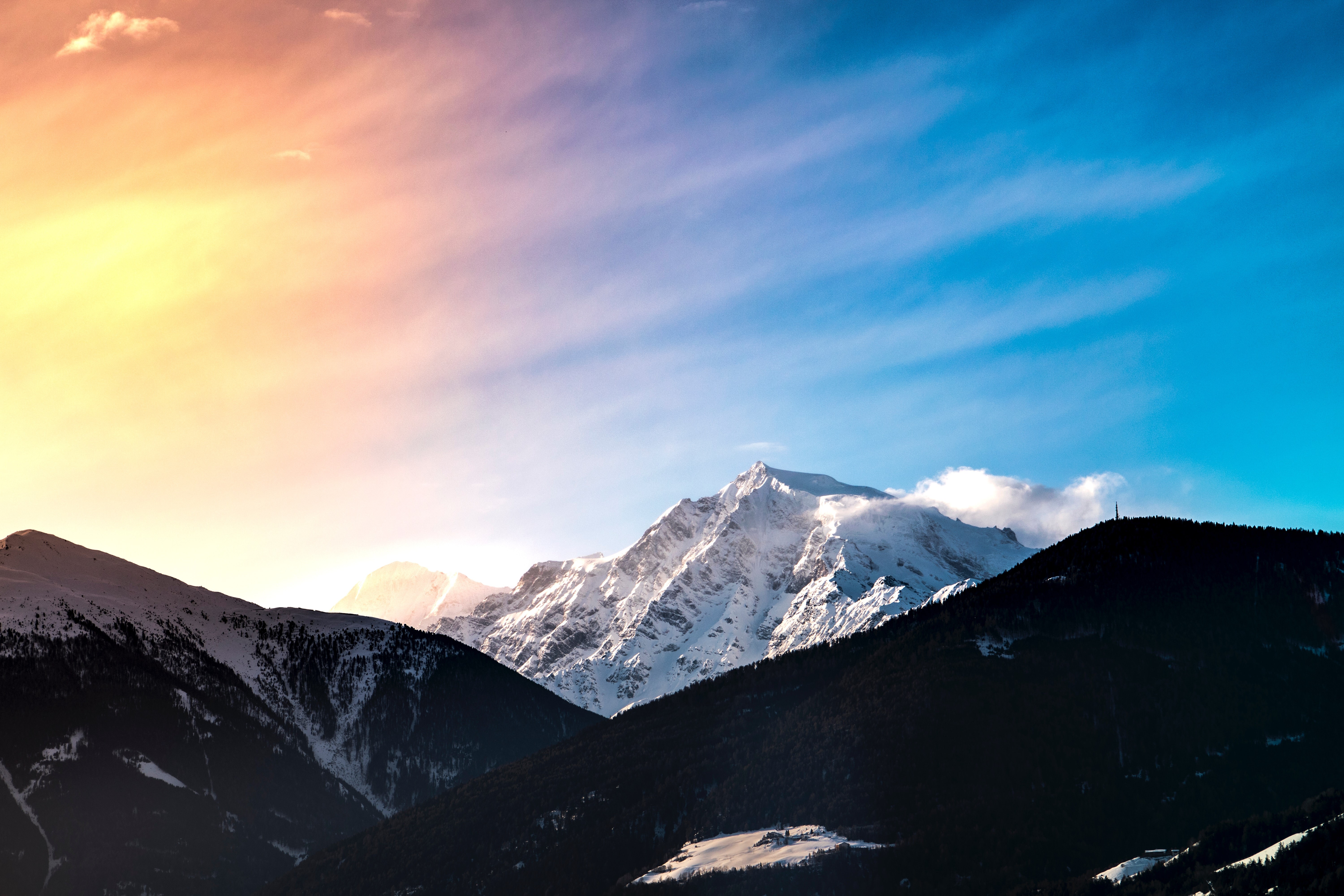snow, mountains, nature, hd, 4k, 5k, HD Wallpaper
