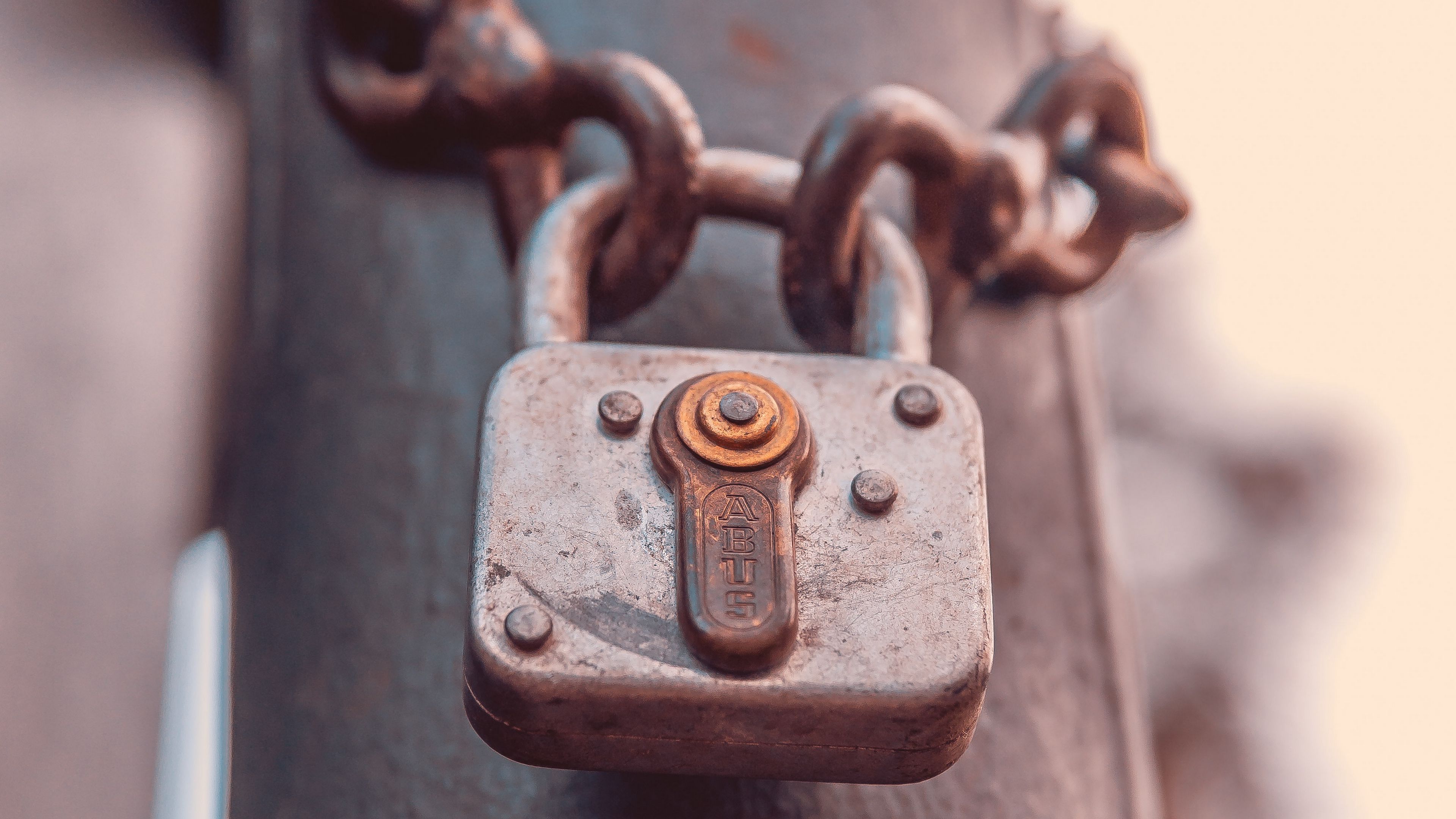 lock, chain, metal, rust, 4k, HD Wallpaper