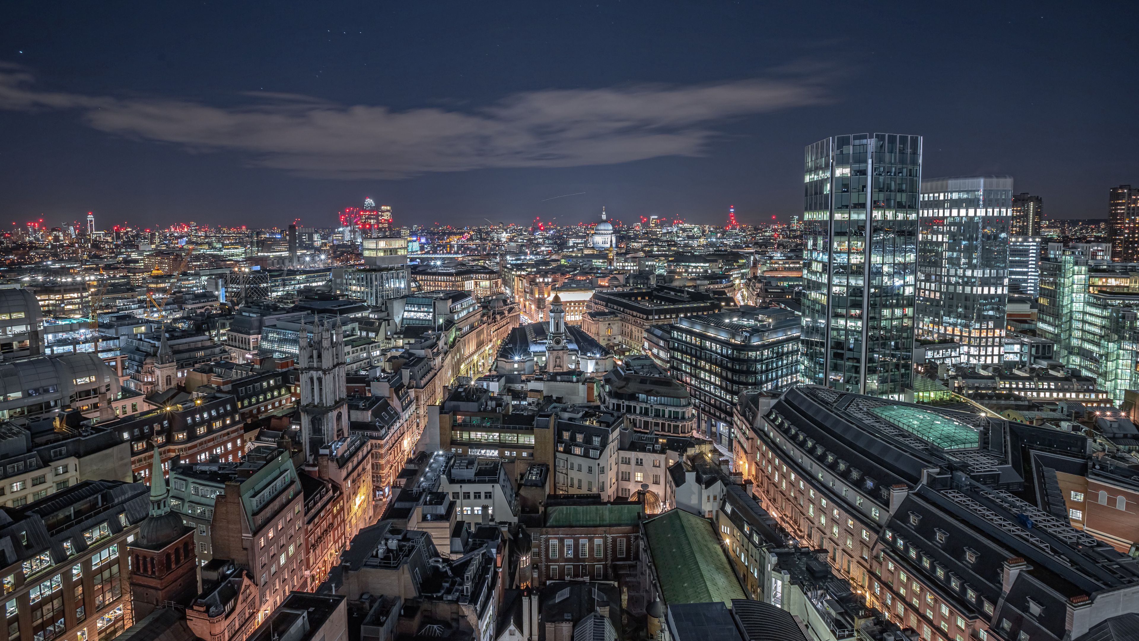 night city, city, architecture, buildings, lights, 4k, HD Wallpaper