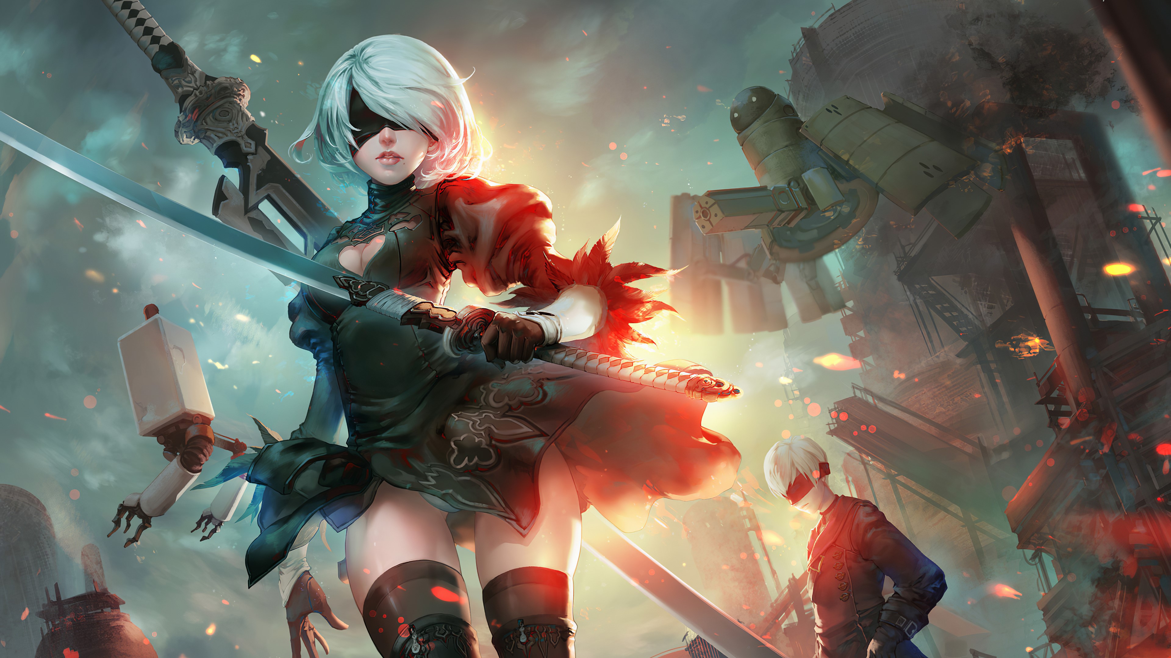 nier automata, games, hd, artist, artwork, digital art, artstation, 4k, HD Wallpaper