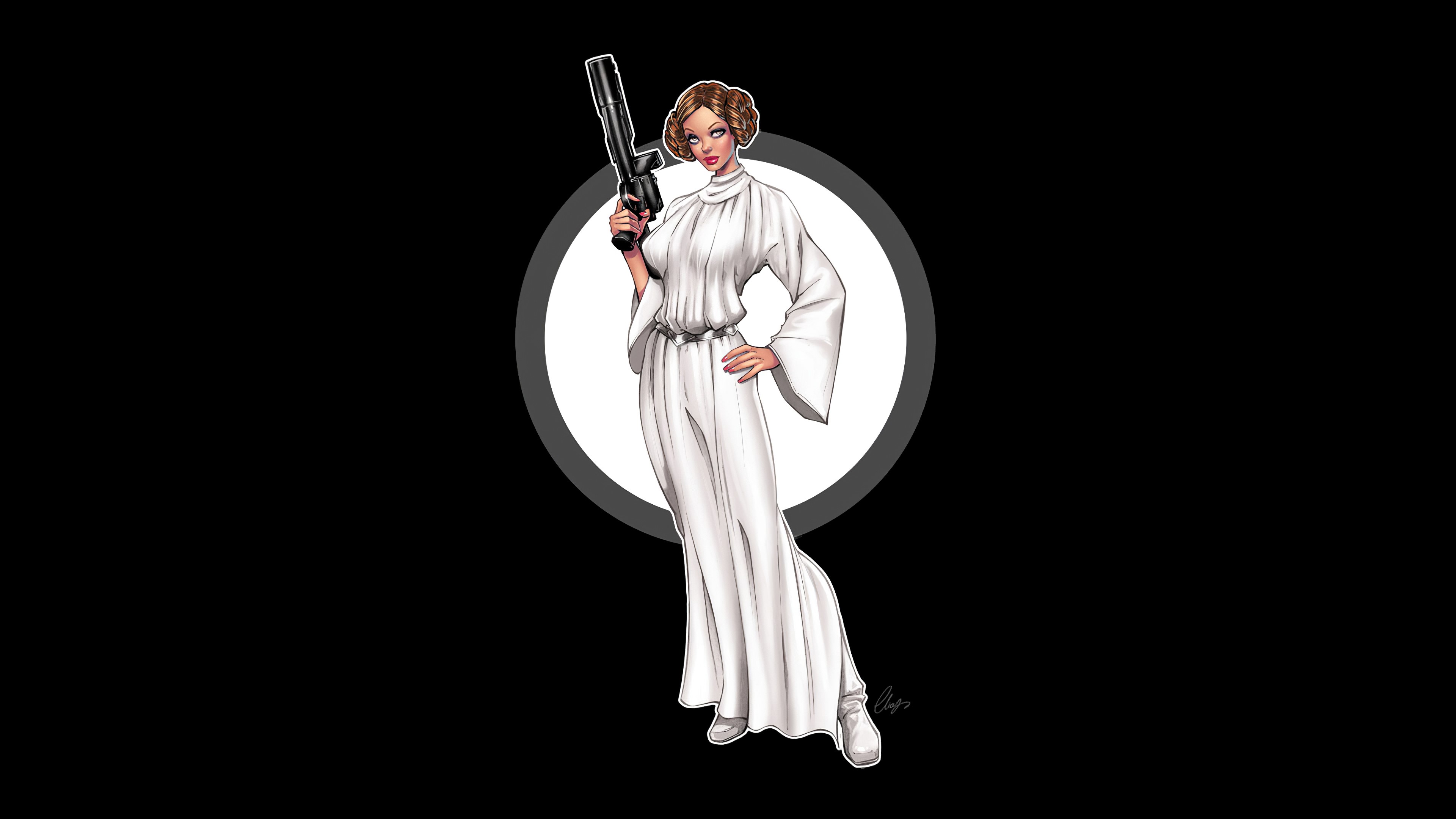 princess leia, star wars, movies, artist, artwork, digital art, hd, 4k, dark, black, HD Wallpaper