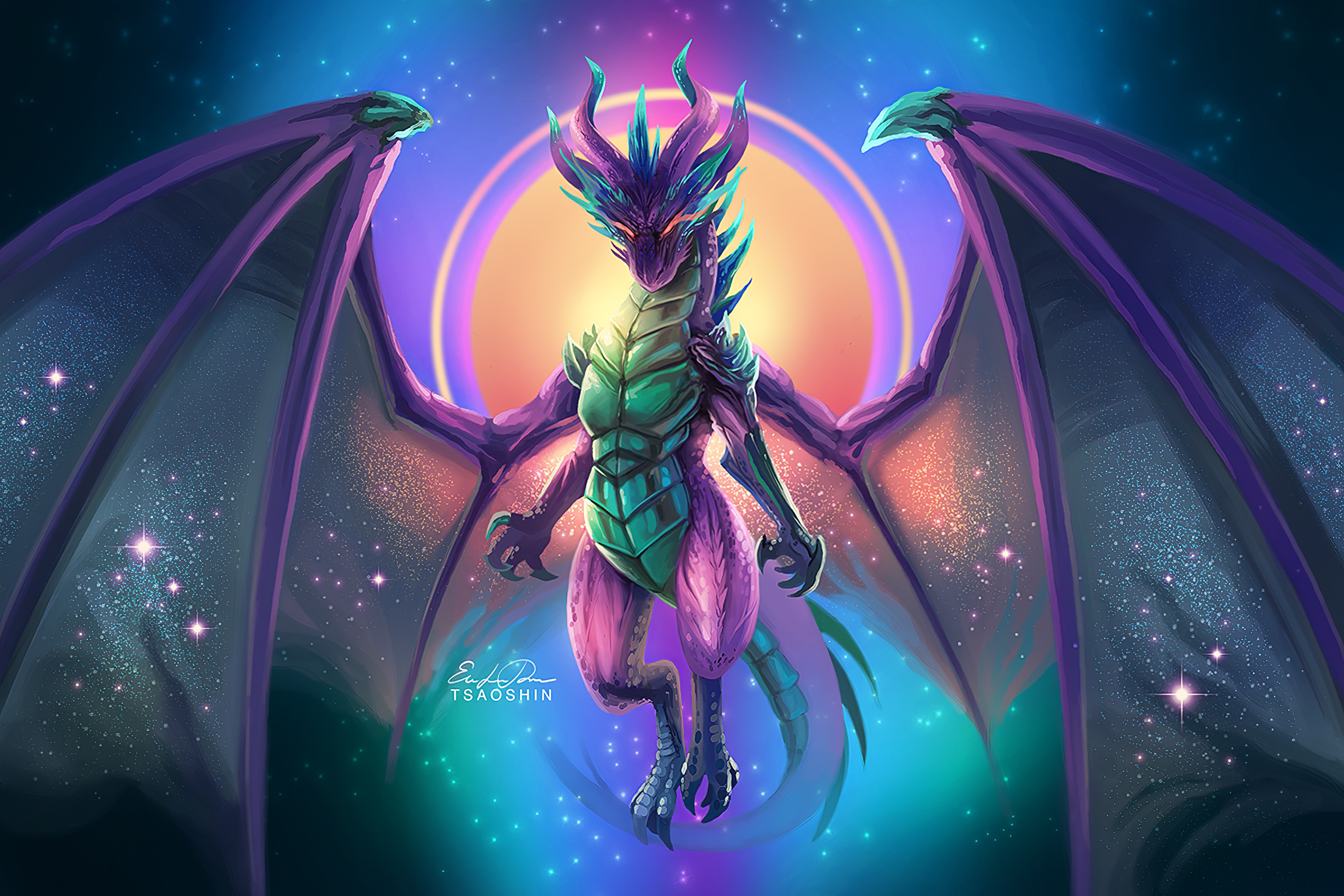 dragon, artist, artwork, digital art, hd, 4k, deviantart, HD Wallpaper